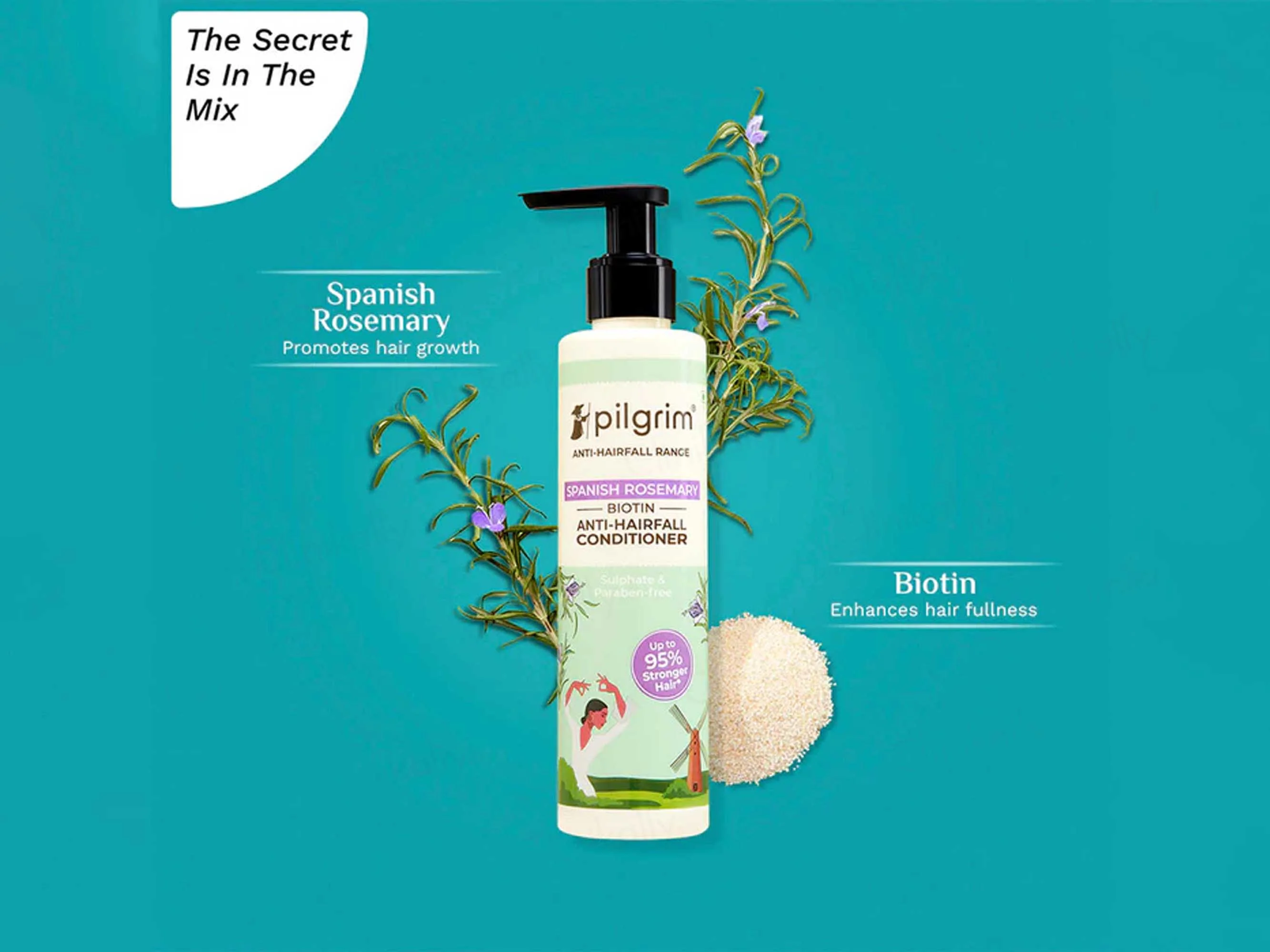 Pilgrim Spanish Rosemary & Biotin Anti-Hairfall Conditioner - Image 4