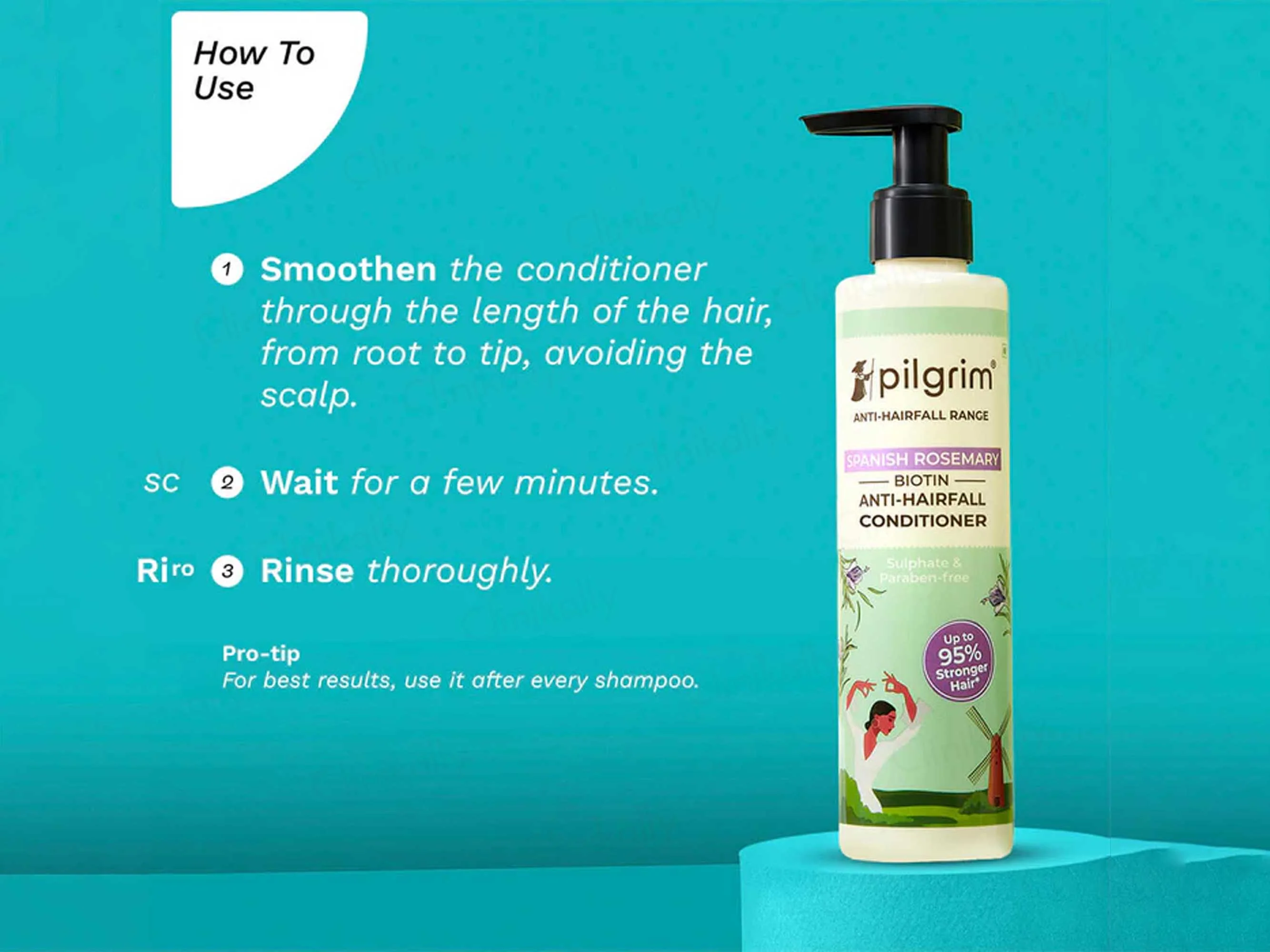 Pilgrim Spanish Rosemary & Biotin Anti-Hairfall Conditioner - Image 5