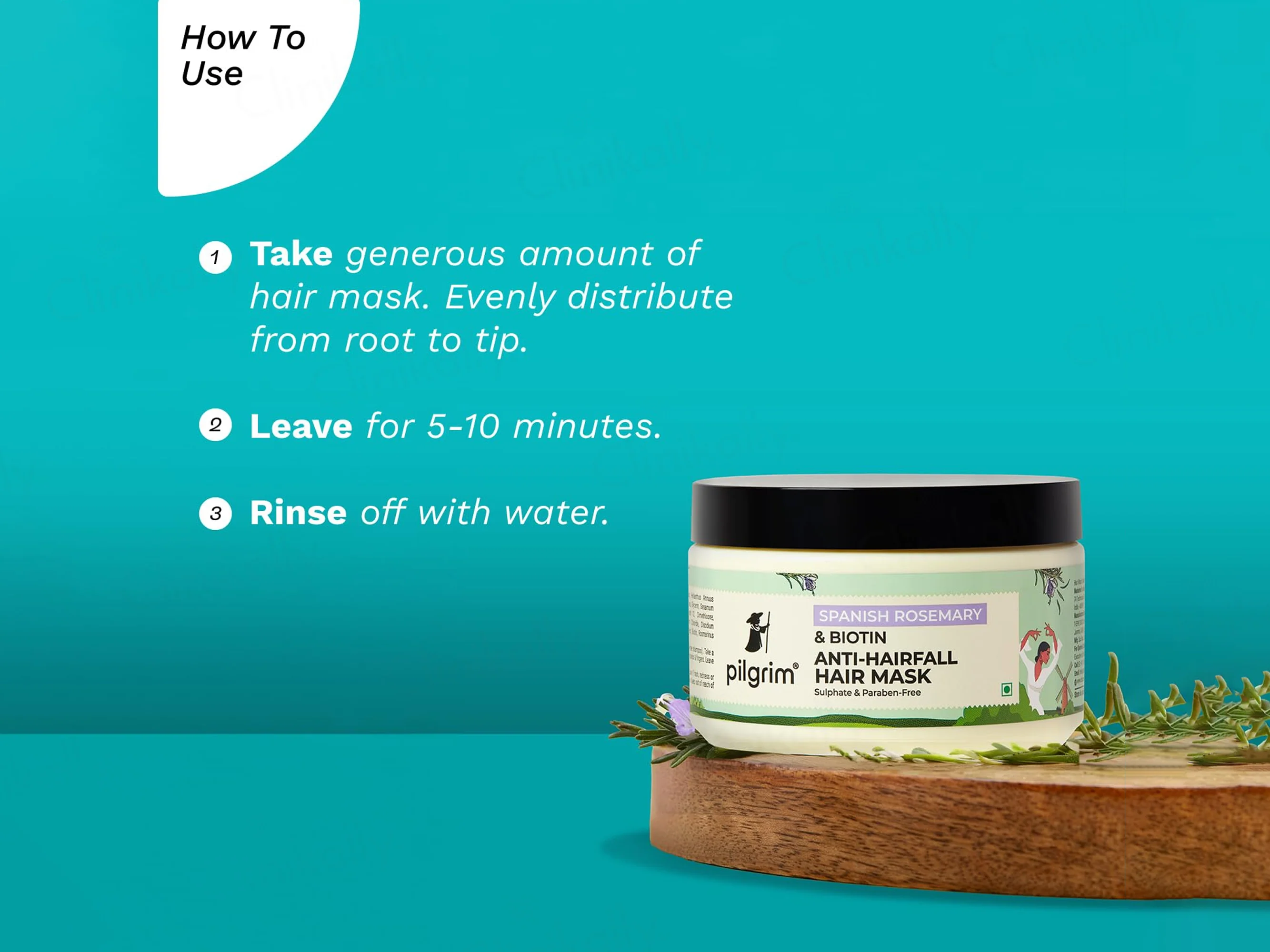 Pilgrim Spanish Rosemary & Biotin Anti-Hairfall Hair Mask - Image 6