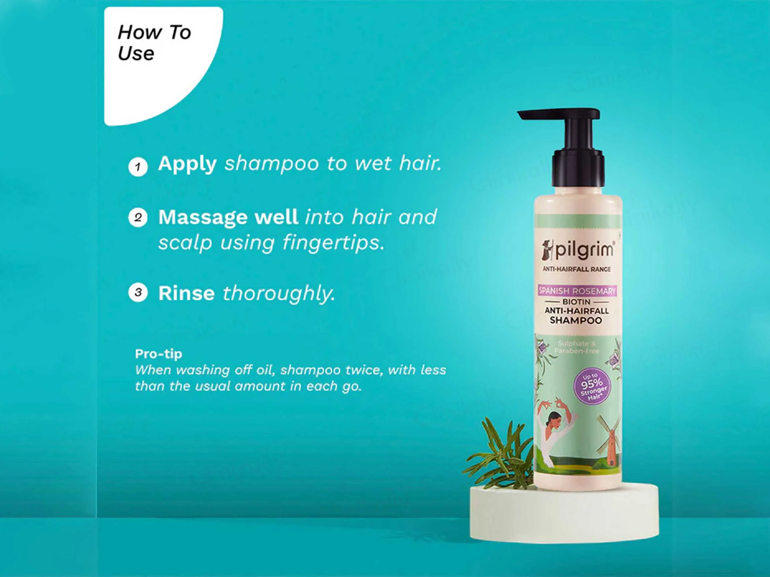 Pilgrim Spanish Rosemary & Biotin Anti-Hairfall Shampoo - Image 5