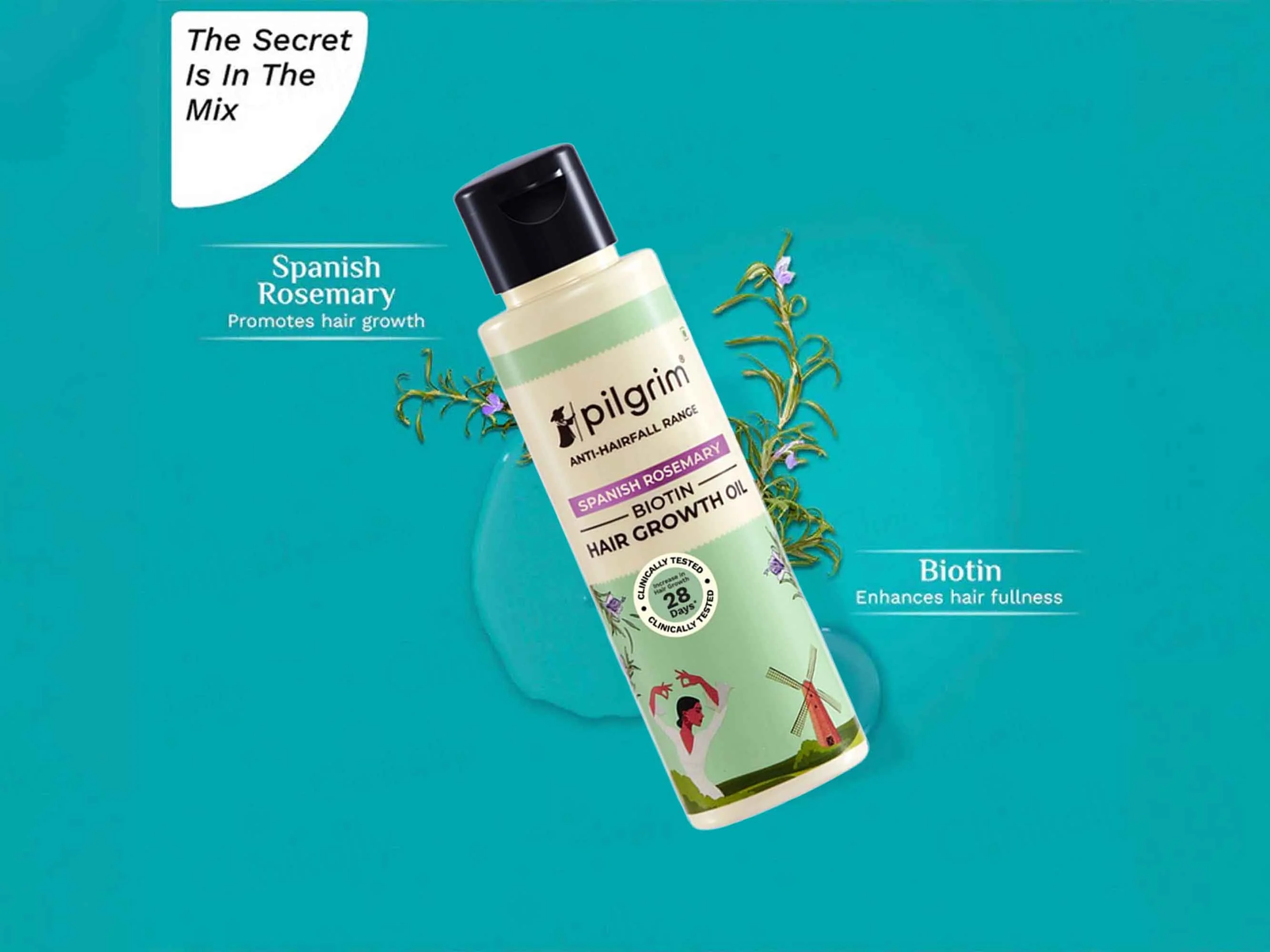 Pilgrim Spanish Rosemary & Biotin Hair Growth Oil - Image 4