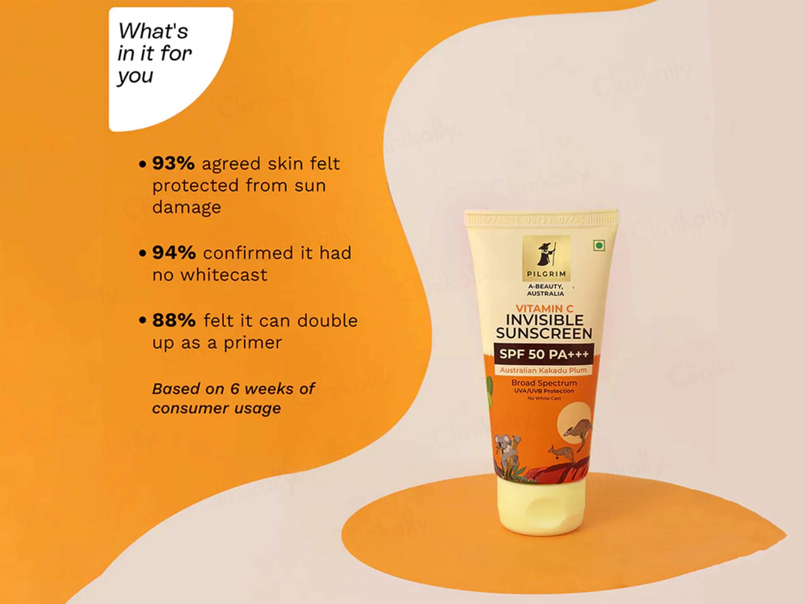 Pilgrim Vitamin C Invisible Sunscreen SPF 50 PA+++ - Image 3