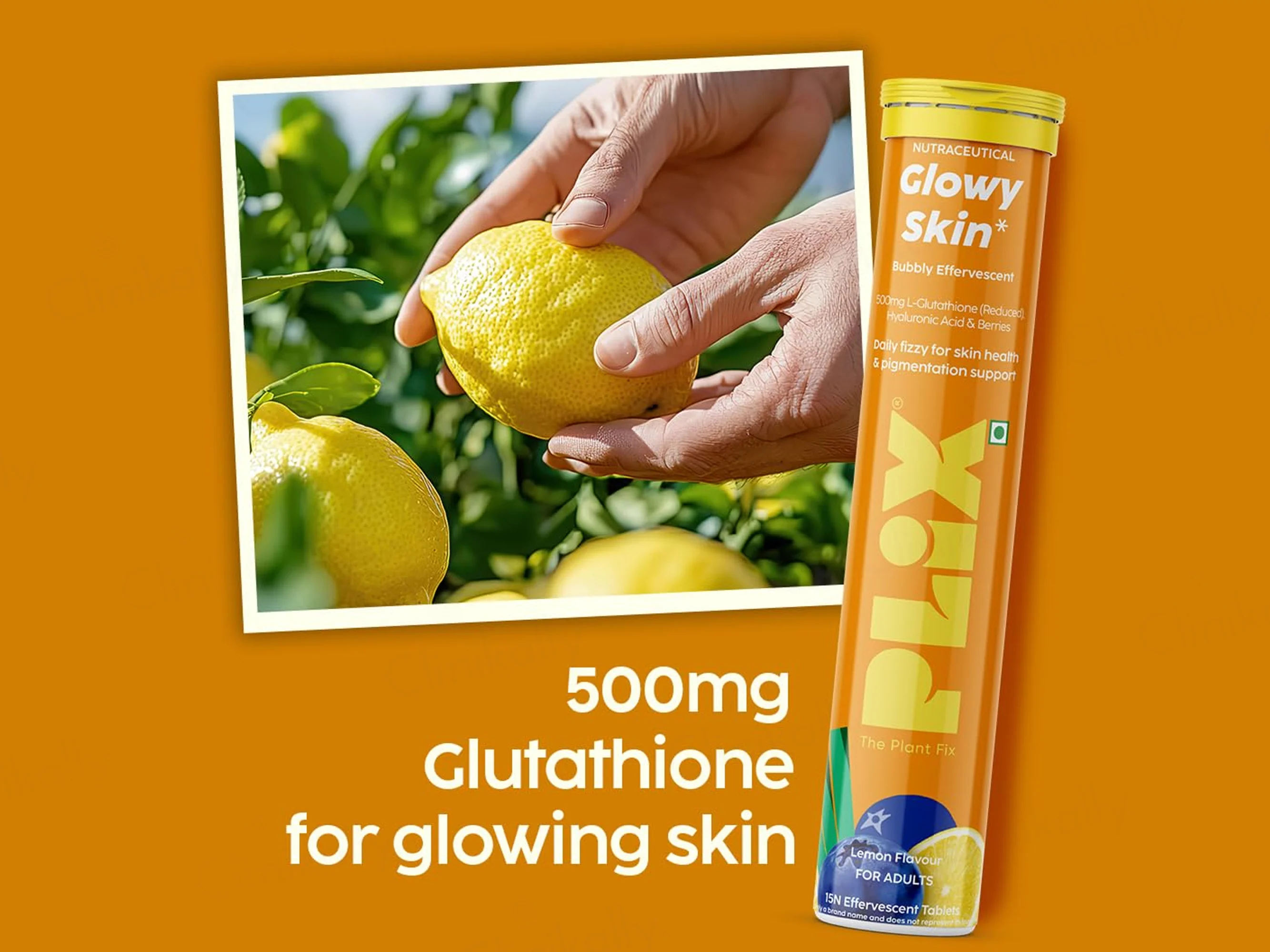 Plix Glowy Skin Effervescent Tablet - Lemon Flavour - Image 3