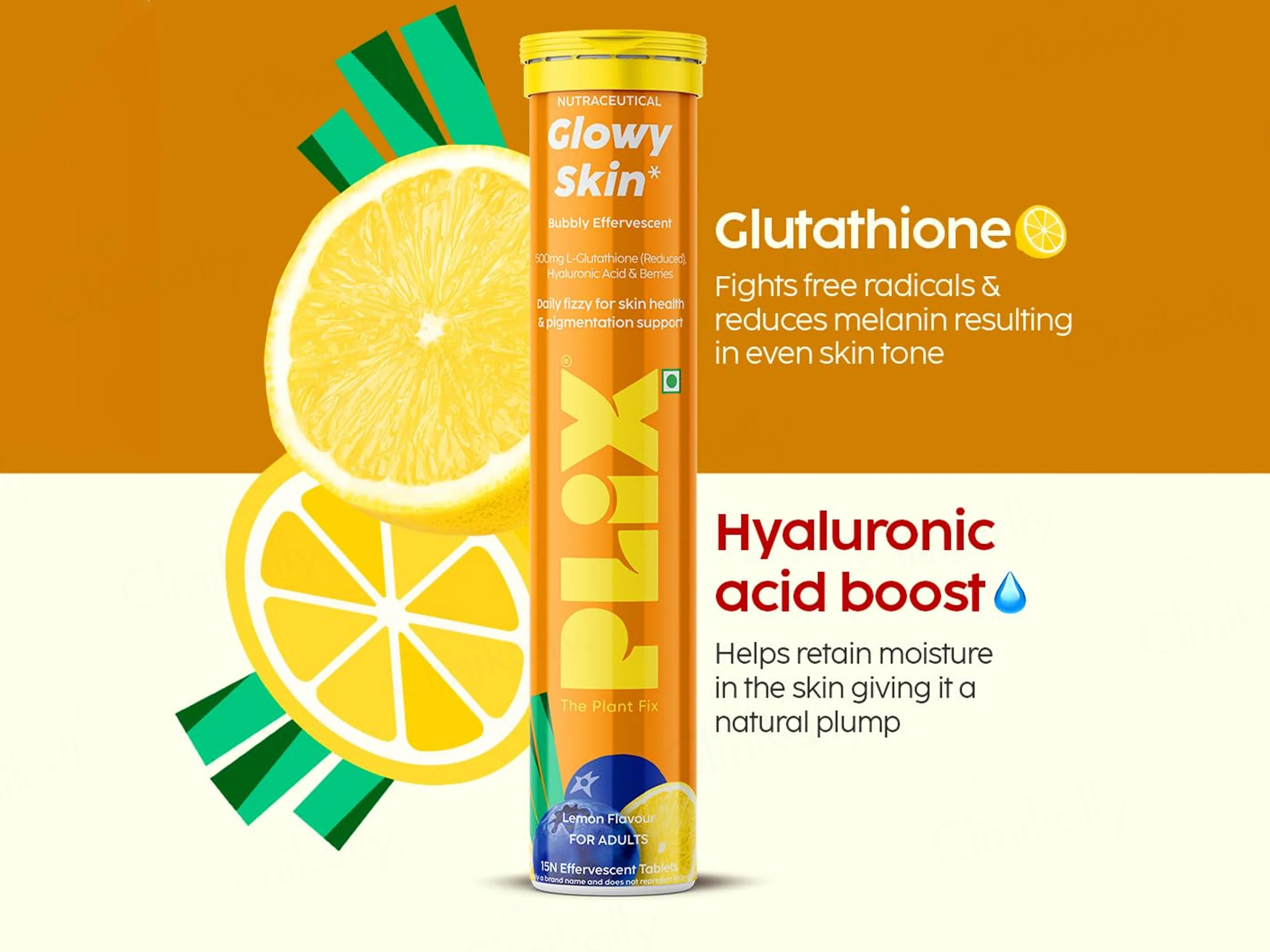 Plix Glowy Skin Effervescent Tablet - Lemon Flavour - Image 4