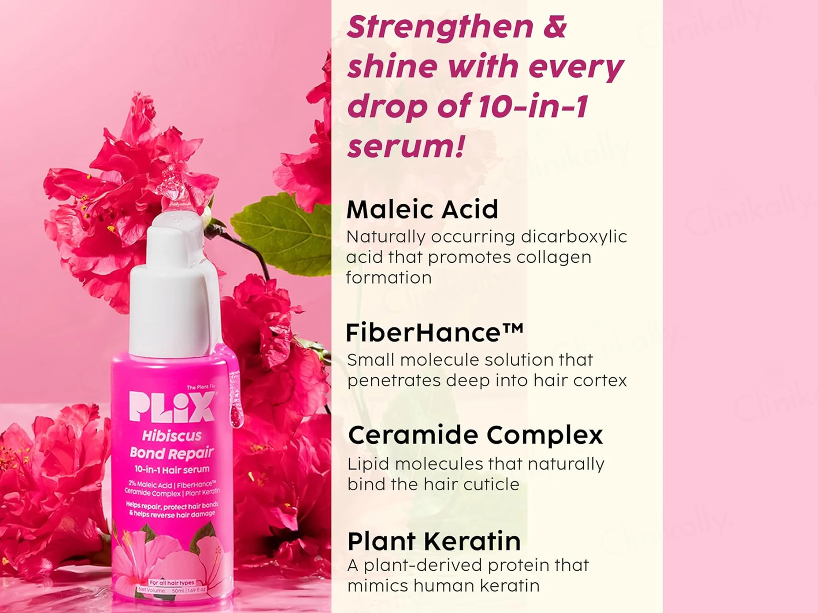 Plix Hibiscus Bond Repair 10 in 1 Hair Serum - Image 6