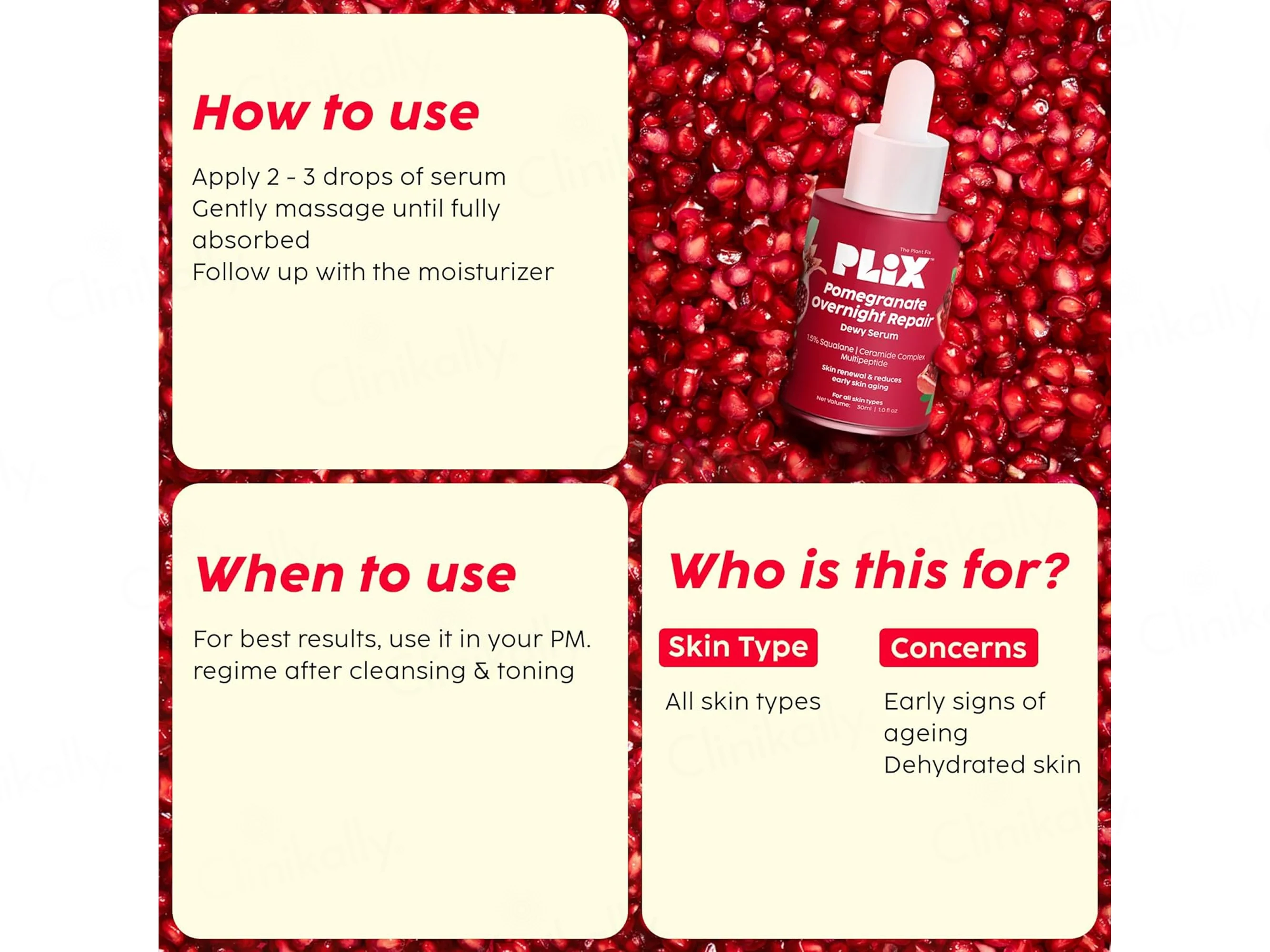 Plix Pomegranate Overnight Repair Dewy Serum - Image 5