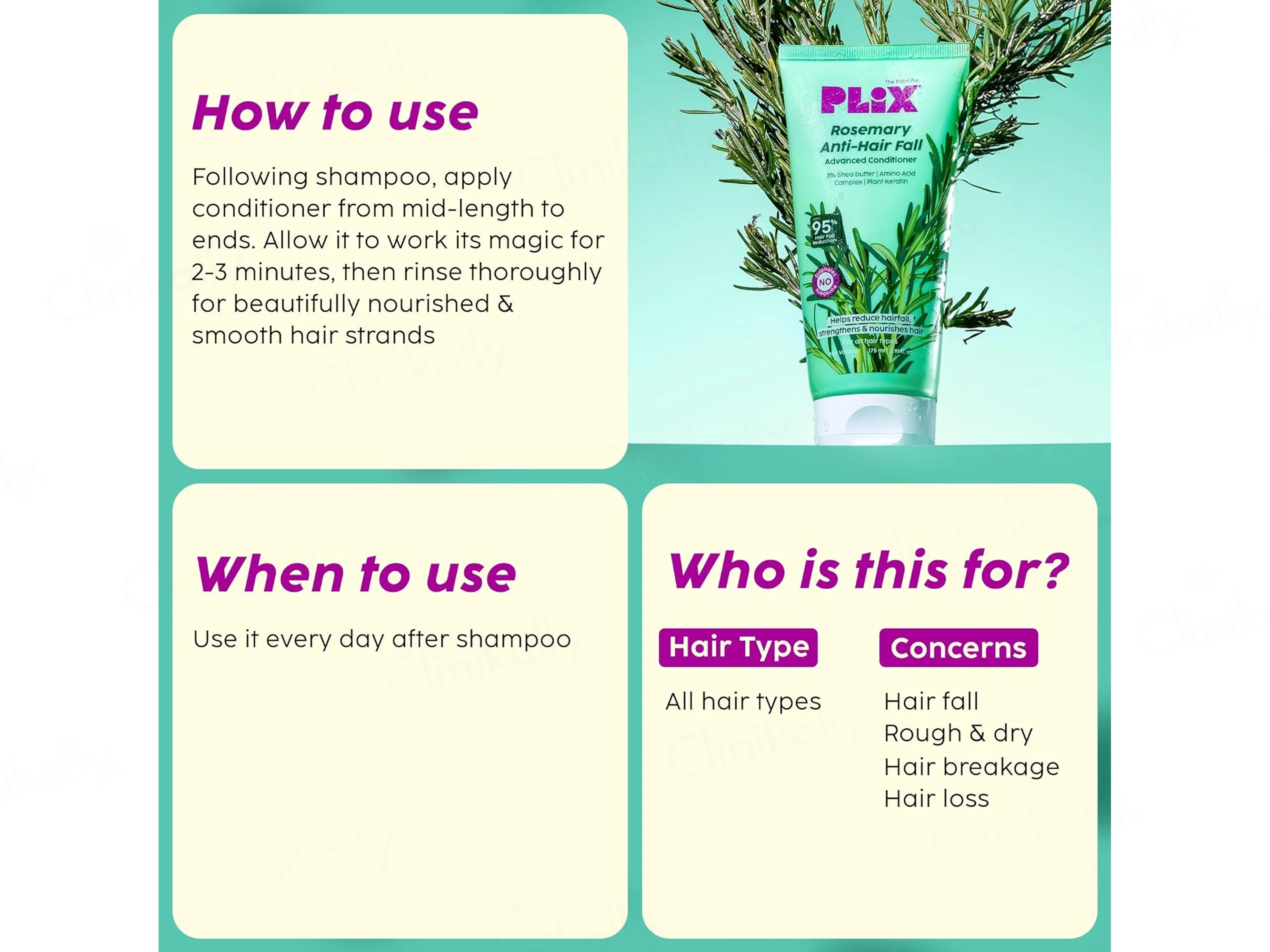 Plix Rosemary Anti-Hair Fall Advancved Conditioner - Image 5