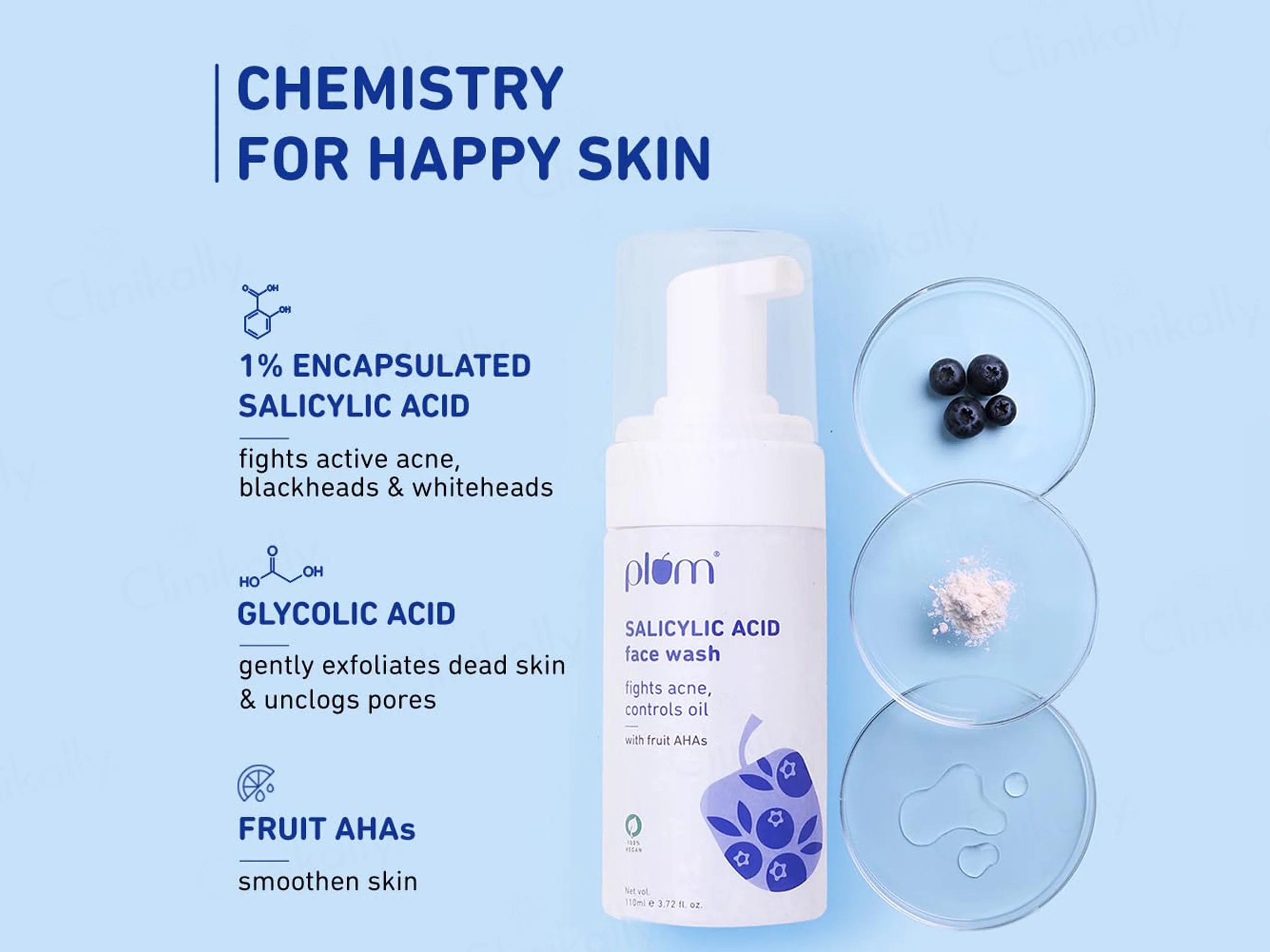Plum 1% Salicylic Acid Anti Acne Foaming Face Wash With Fruit AHAs - Image 2