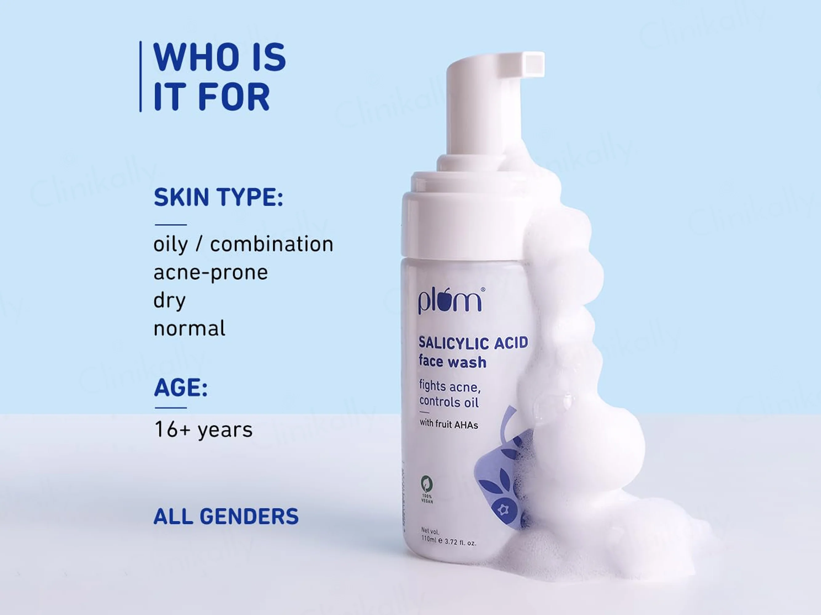 Plum 1% Salicylic Acid Anti Acne Foaming Face Wash With Fruit AHAs - Image 4