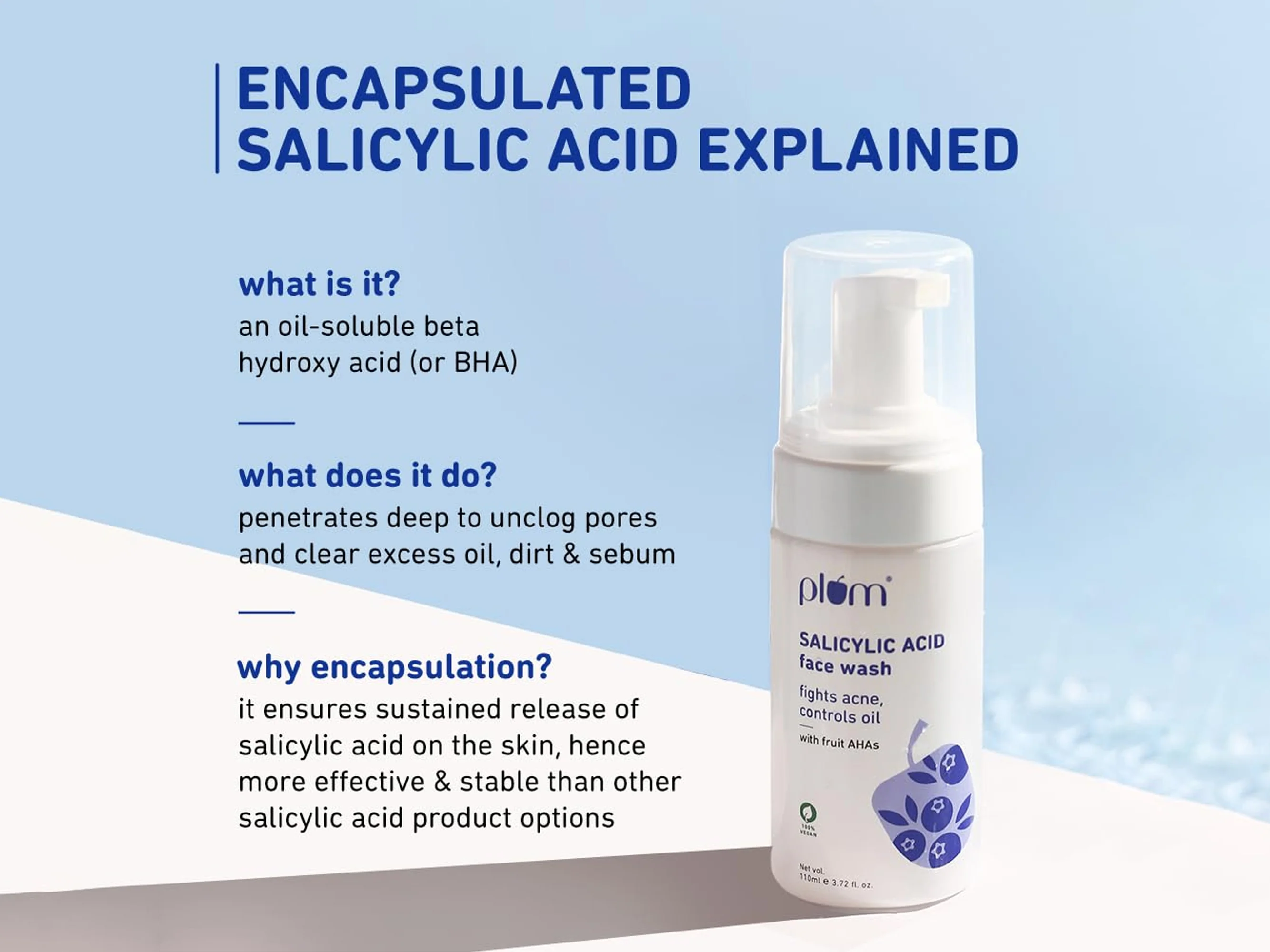 Plum 1% Salicylic Acid Anti Acne Foaming Face Wash With Fruit AHAs - Image 7