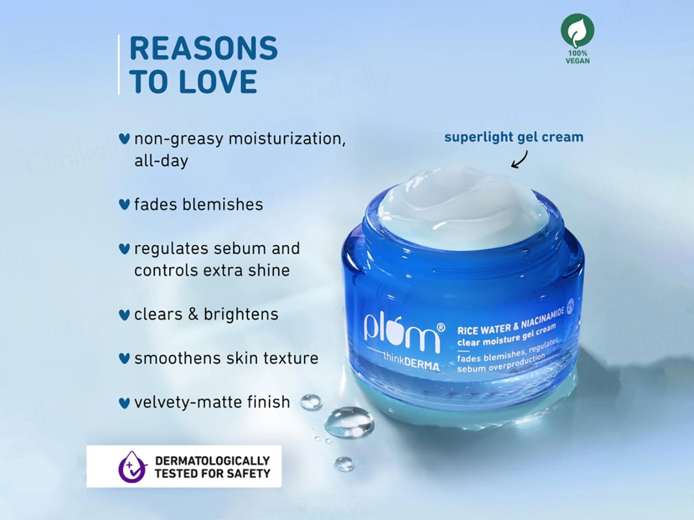 Plum 2% Niacinamide Clear Moisture Gel Cream With Rice Water - Image 2