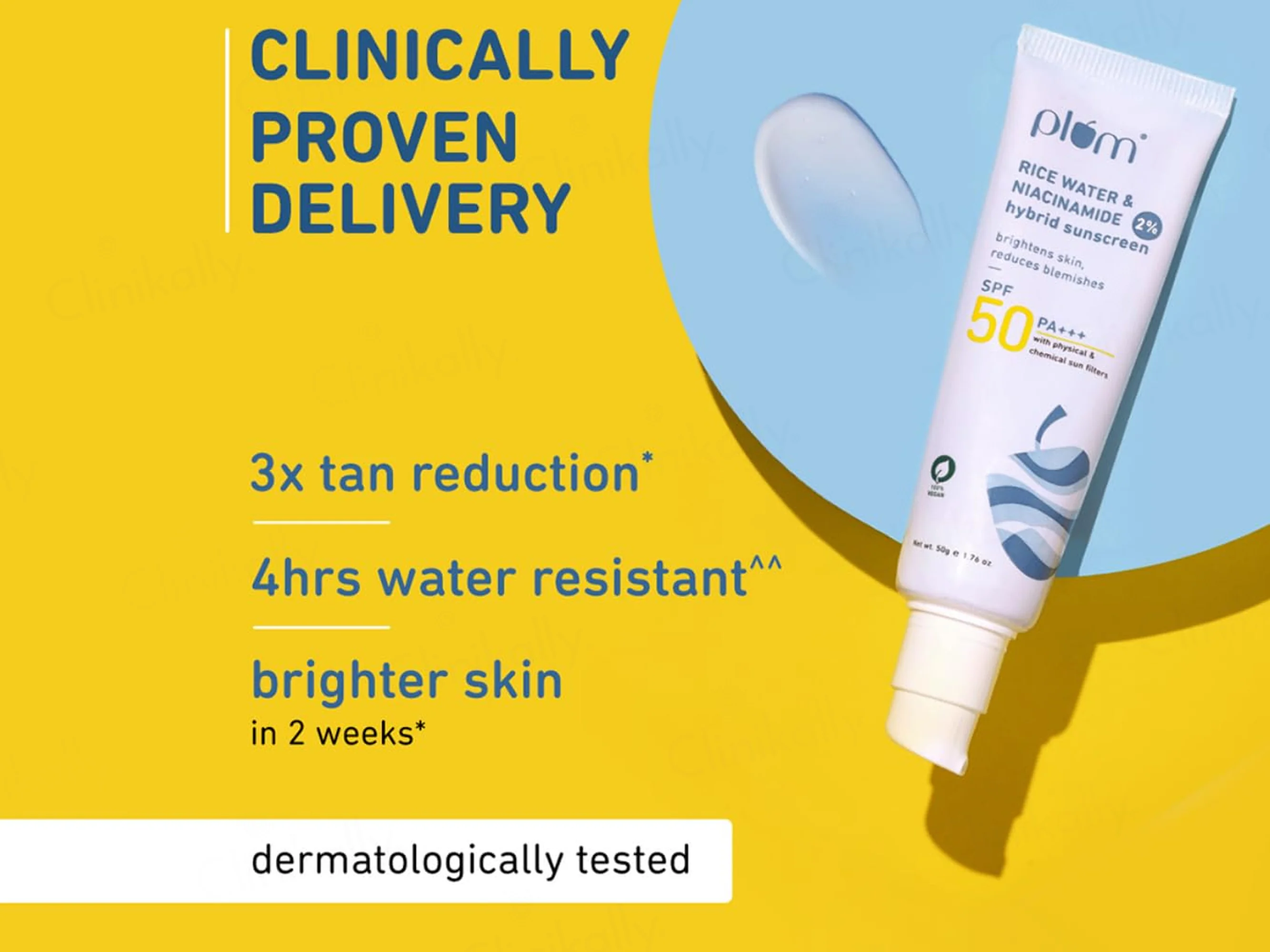 Plum 2% Niacinamide Hybrid Sunscreen With Rice Water SPF 50 PA++++ - Image 2