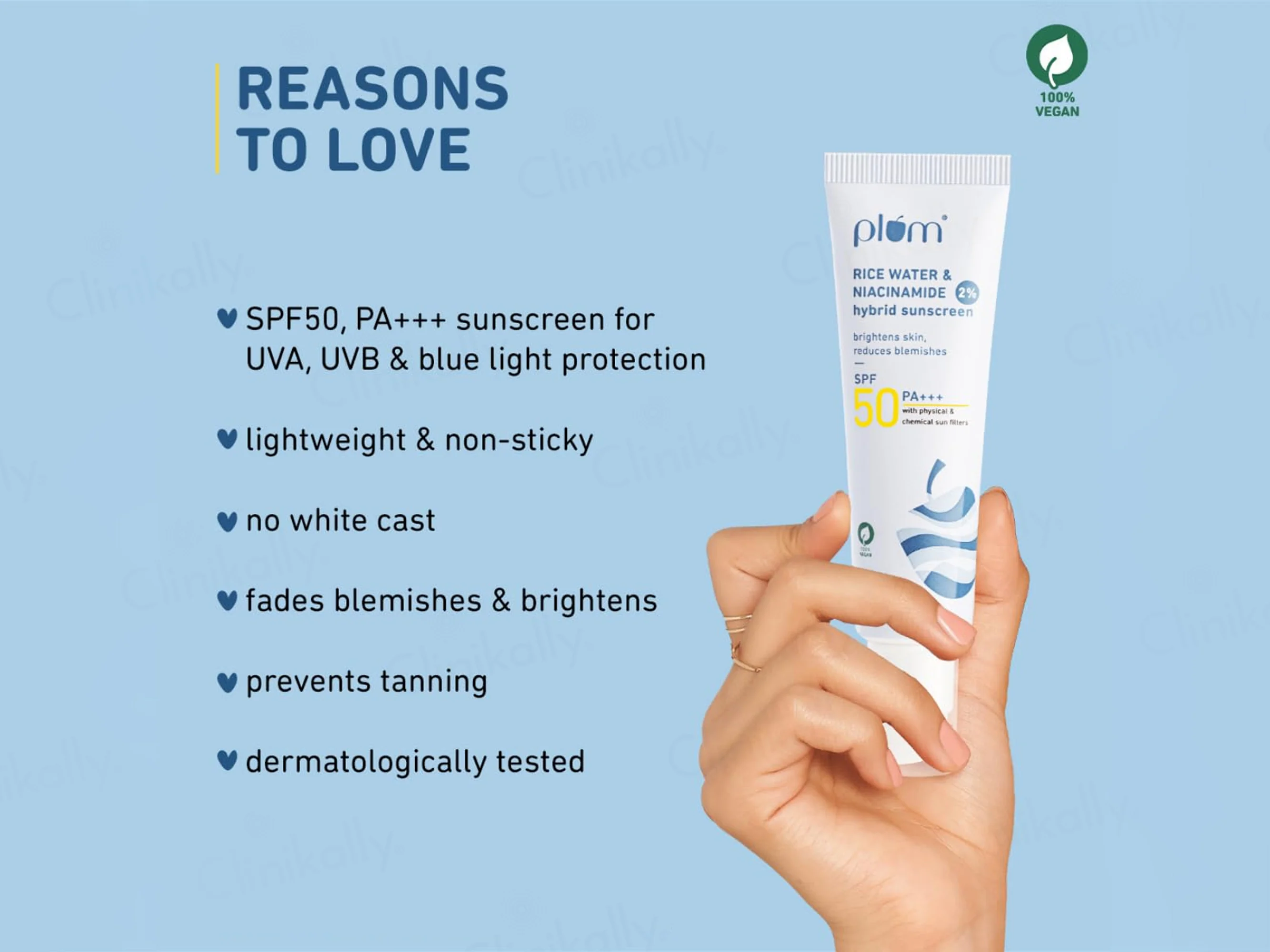 Plum 2% Niacinamide Hybrid Sunscreen With Rice Water SPF 50 PA++++ - Image 4