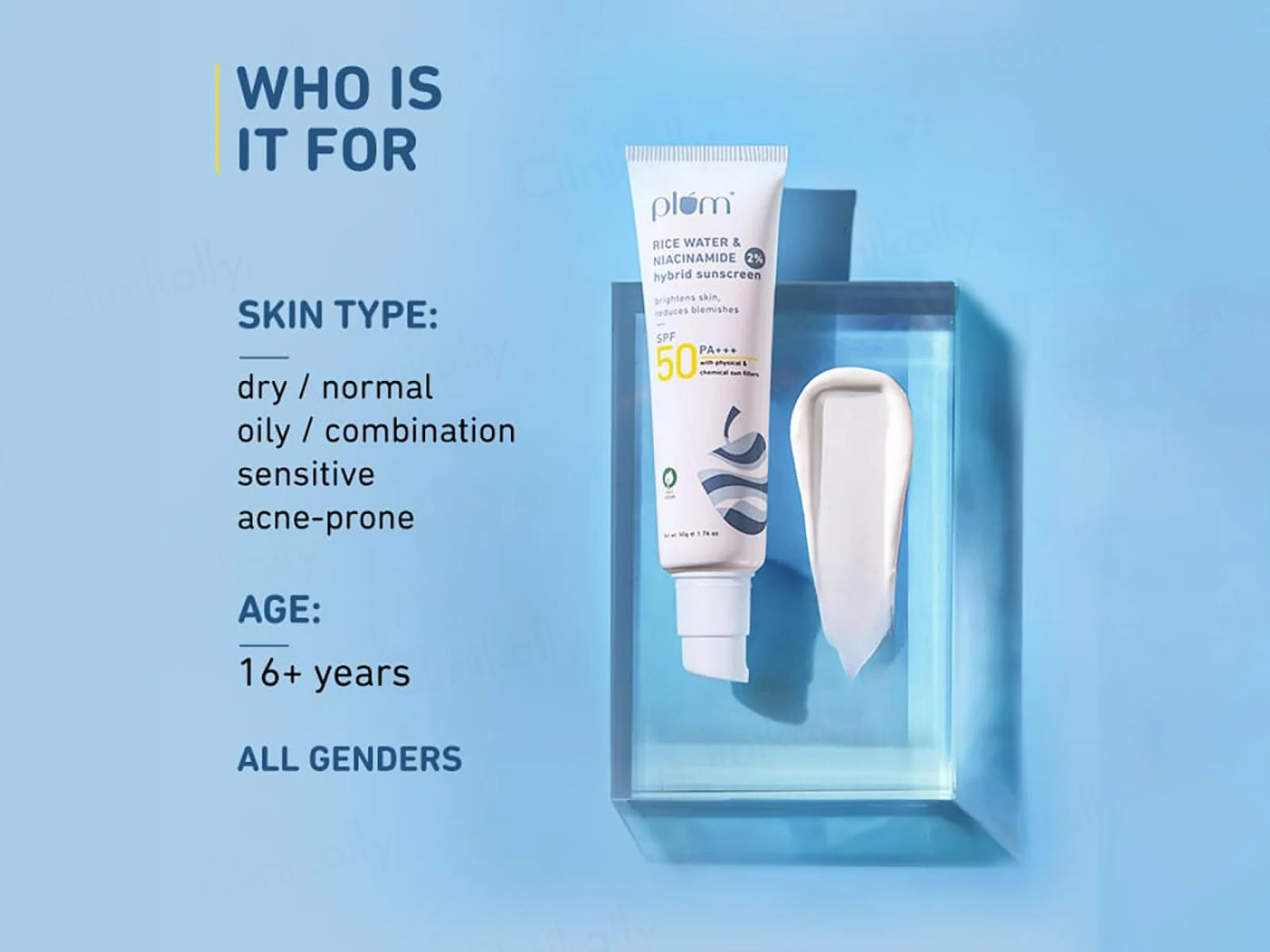Plum 2% Niacinamide Hybrid Sunscreen With Rice Water SPF 50 PA++++ - Image 6