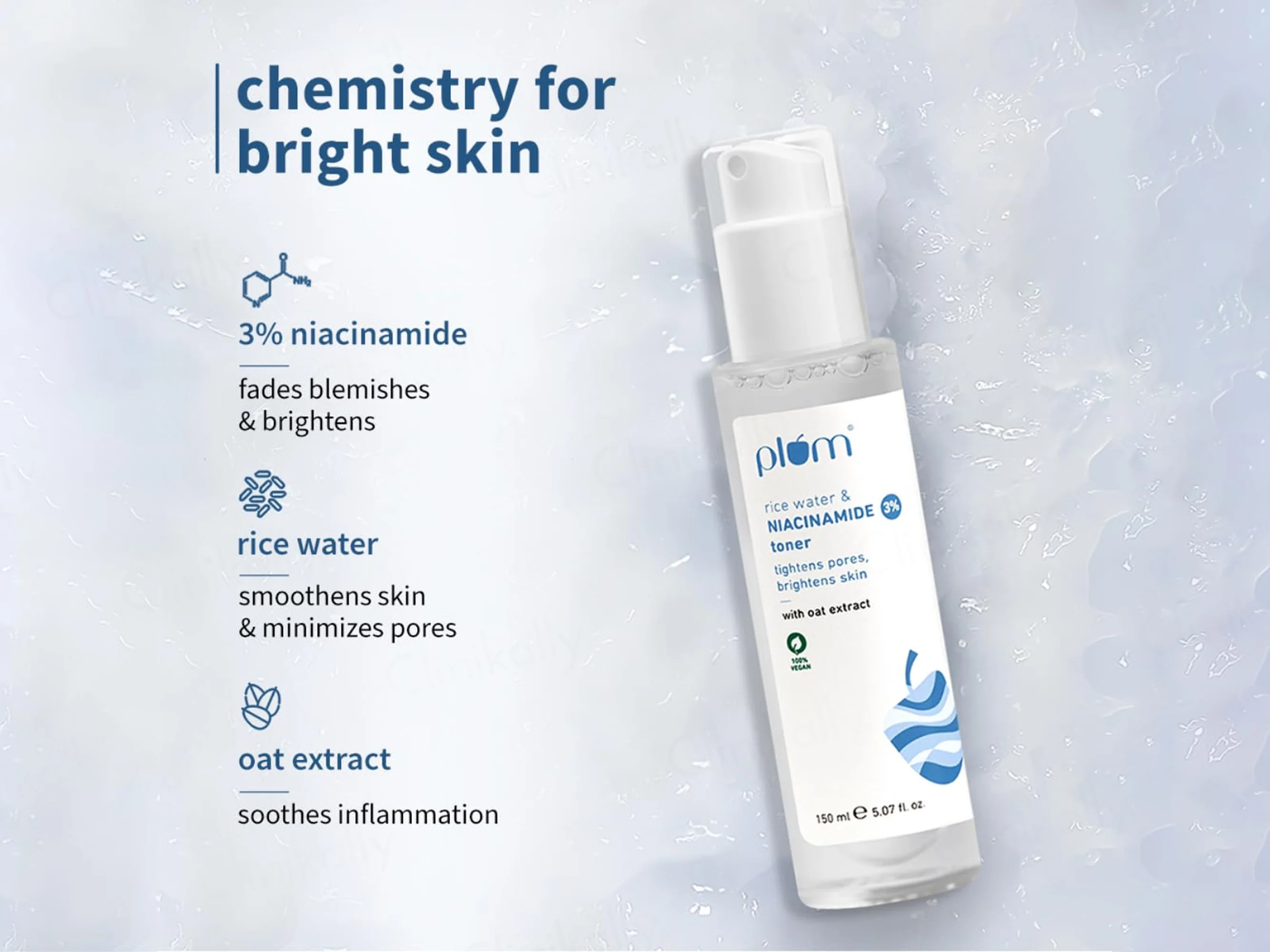 Plum 3% Niacinamide Face Toner With Rice Water & Oat Extract - Image 3
