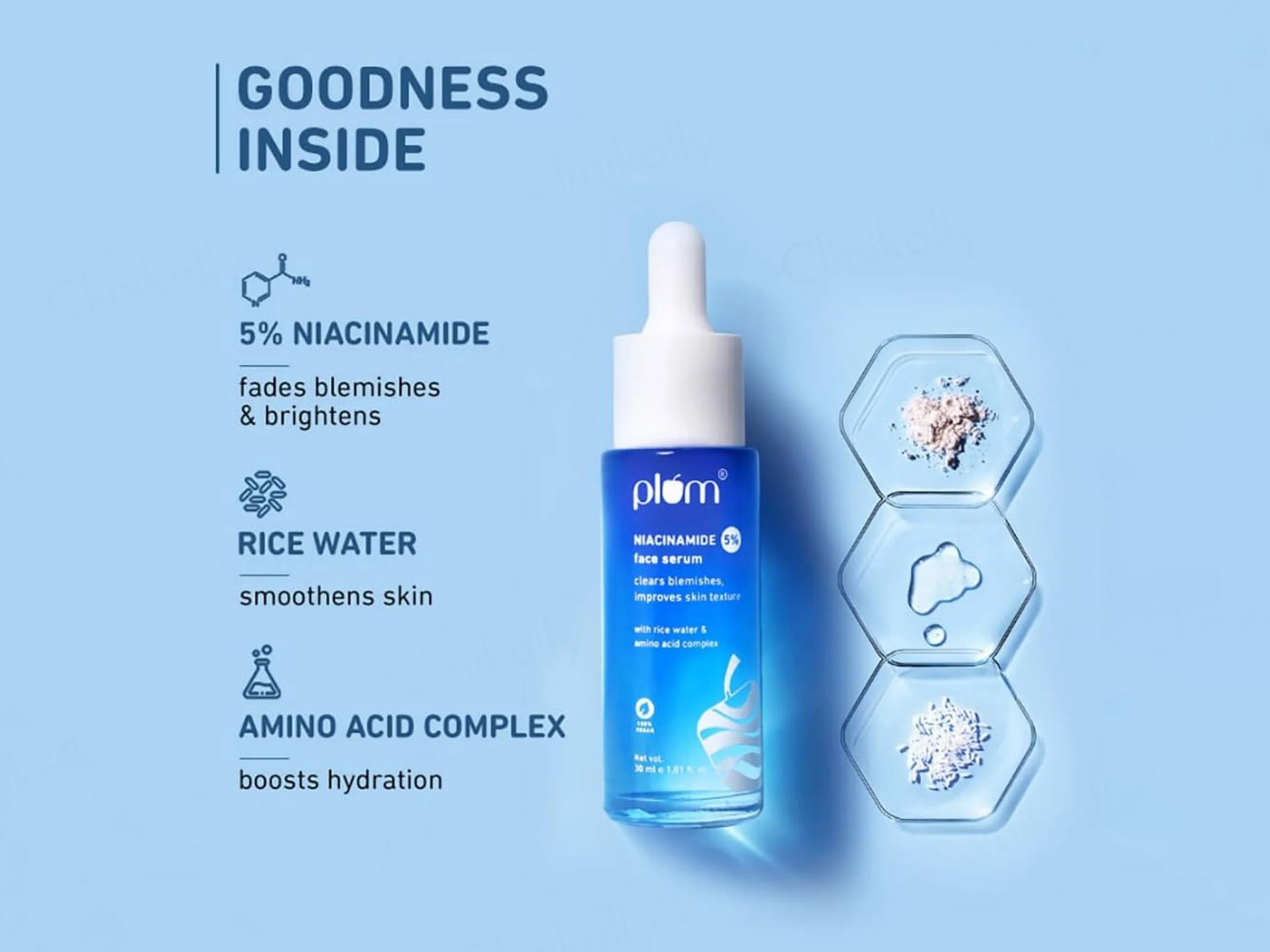 Plum 5% Niacinamide Face Serum With Rice Water & Amino Acid Complex - Image 3