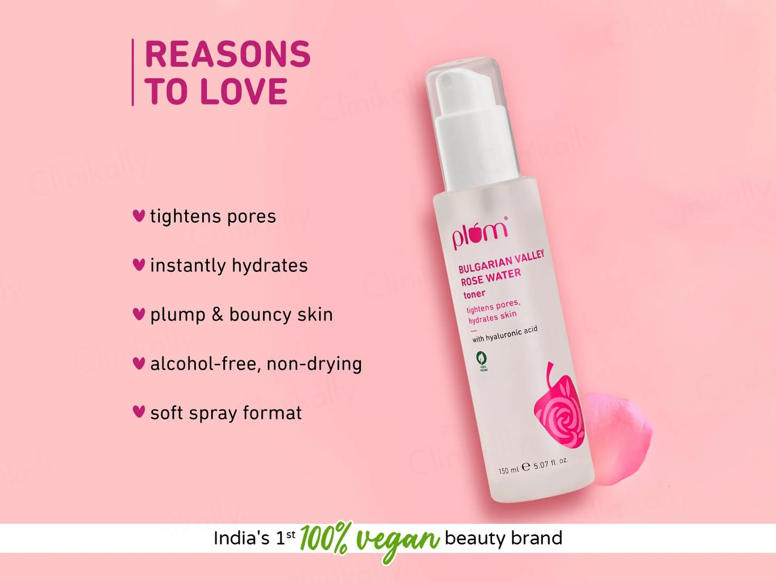 Plum Bulgarian Valley Rose Water Face Toner With Hyaluronic Acid - Image 2