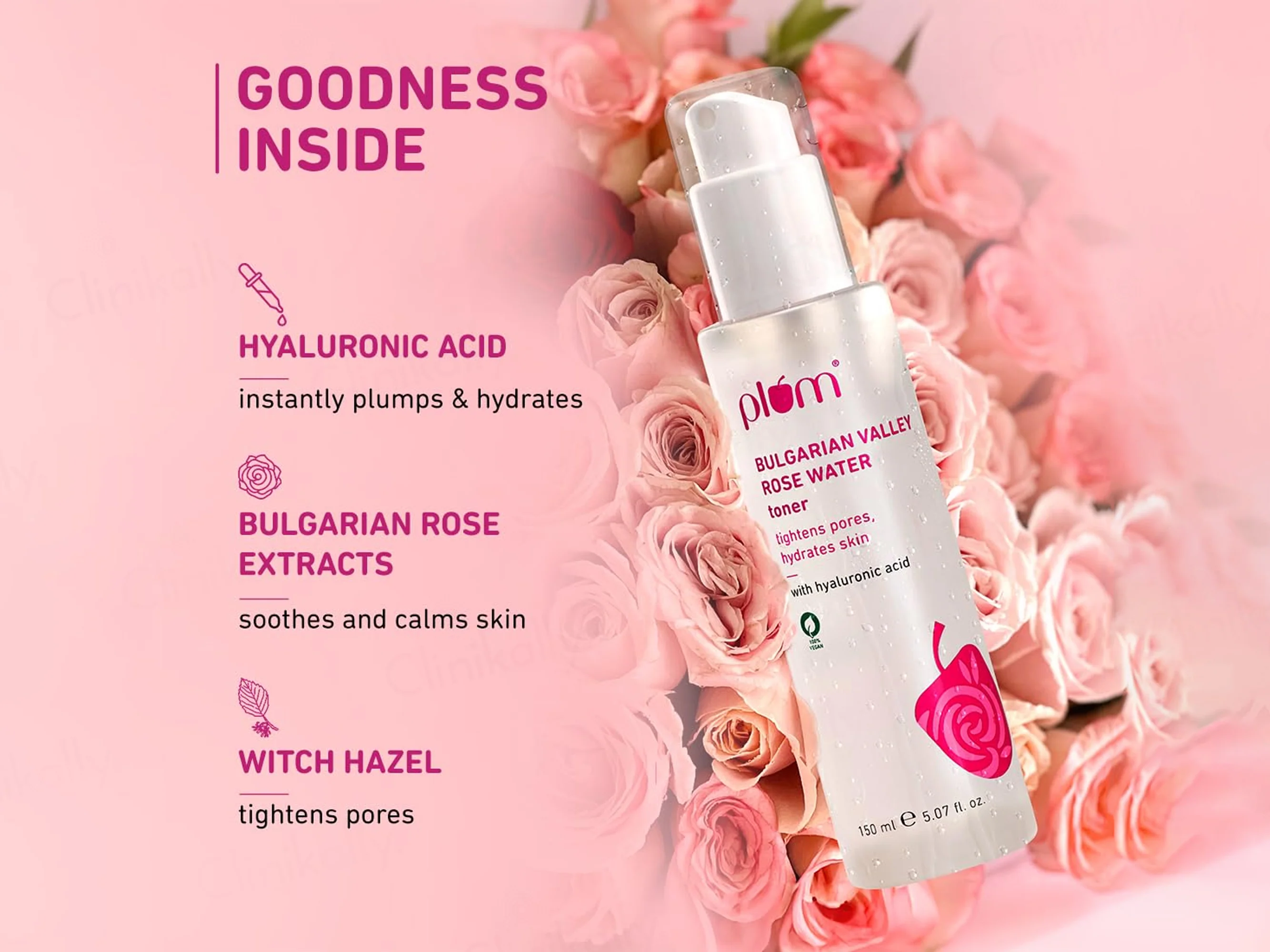 Plum Bulgarian Valley Rose Water Face Toner With Hyaluronic Acid - Image 4