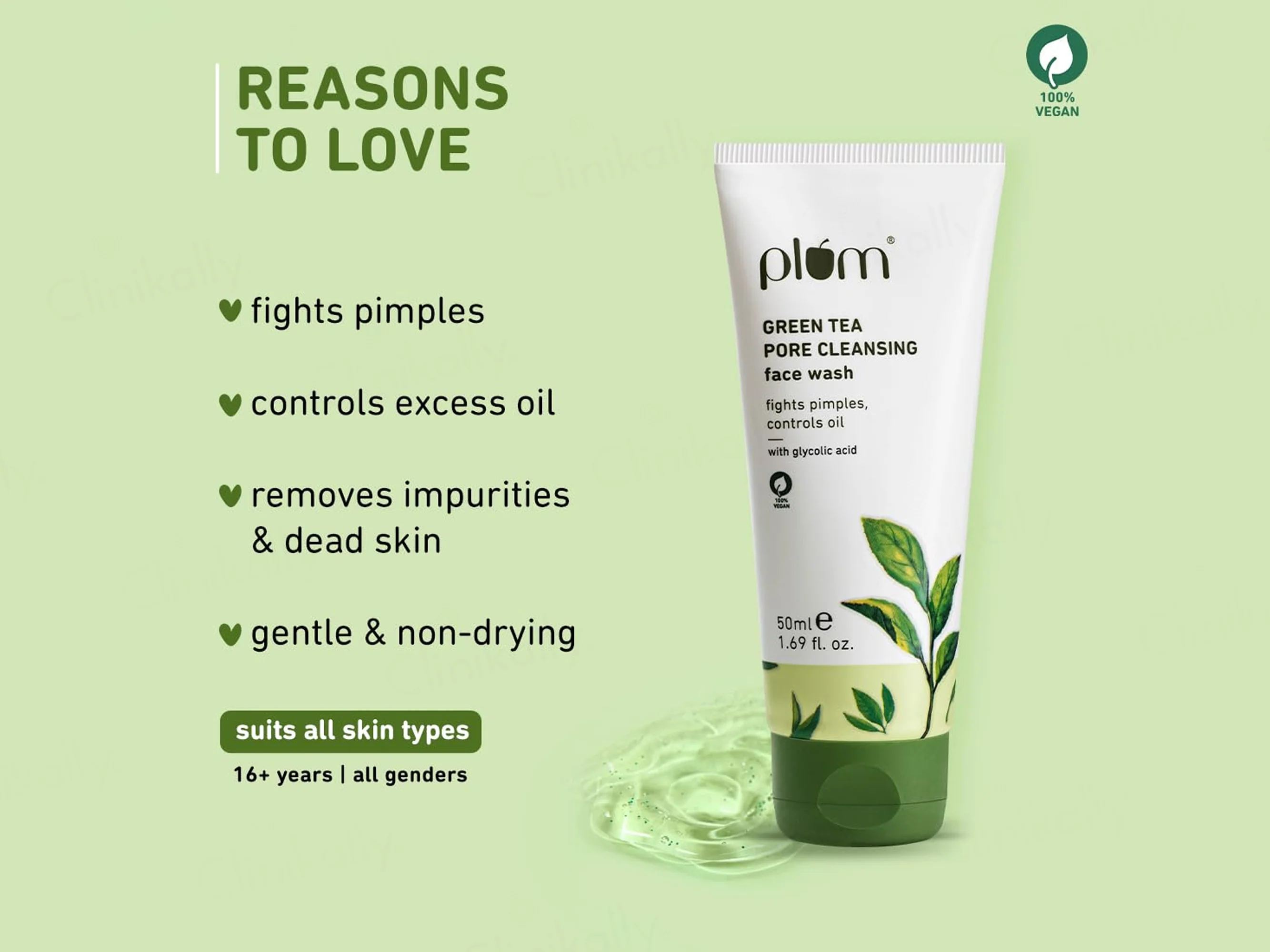 Plum Green Tea Pore Cleansing Face Wash With Glycolic Acid - Image 2