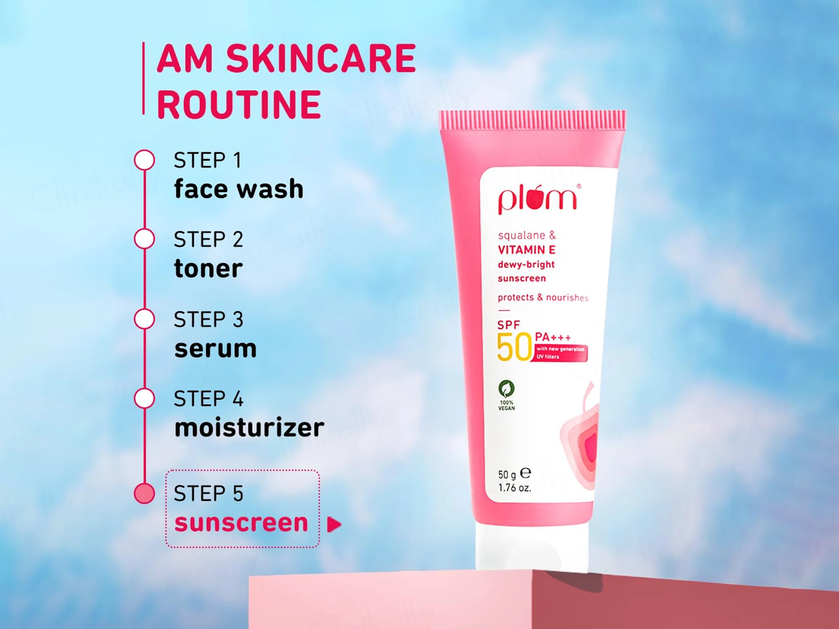 Plum Squalane & Vitamin E Dewy-Bright Sunscreen SPF 50 PA+++ - Image 2