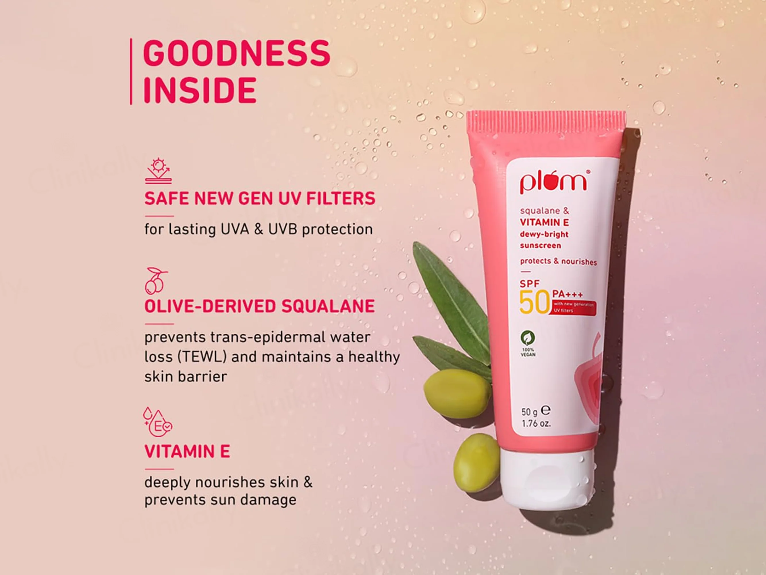Plum Squalane & Vitamin E Dewy-Bright Sunscreen SPF 50 PA+++ - Image 6