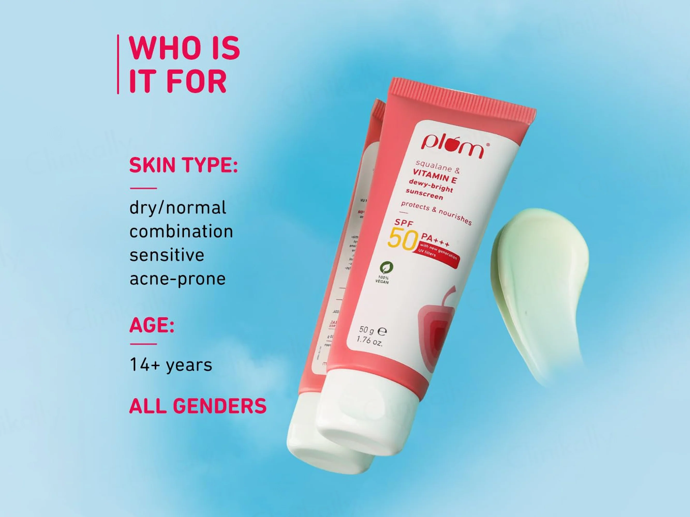 Plum Squalane & Vitamin E Dewy-Bright Sunscreen SPF 50 PA+++ - Image 7