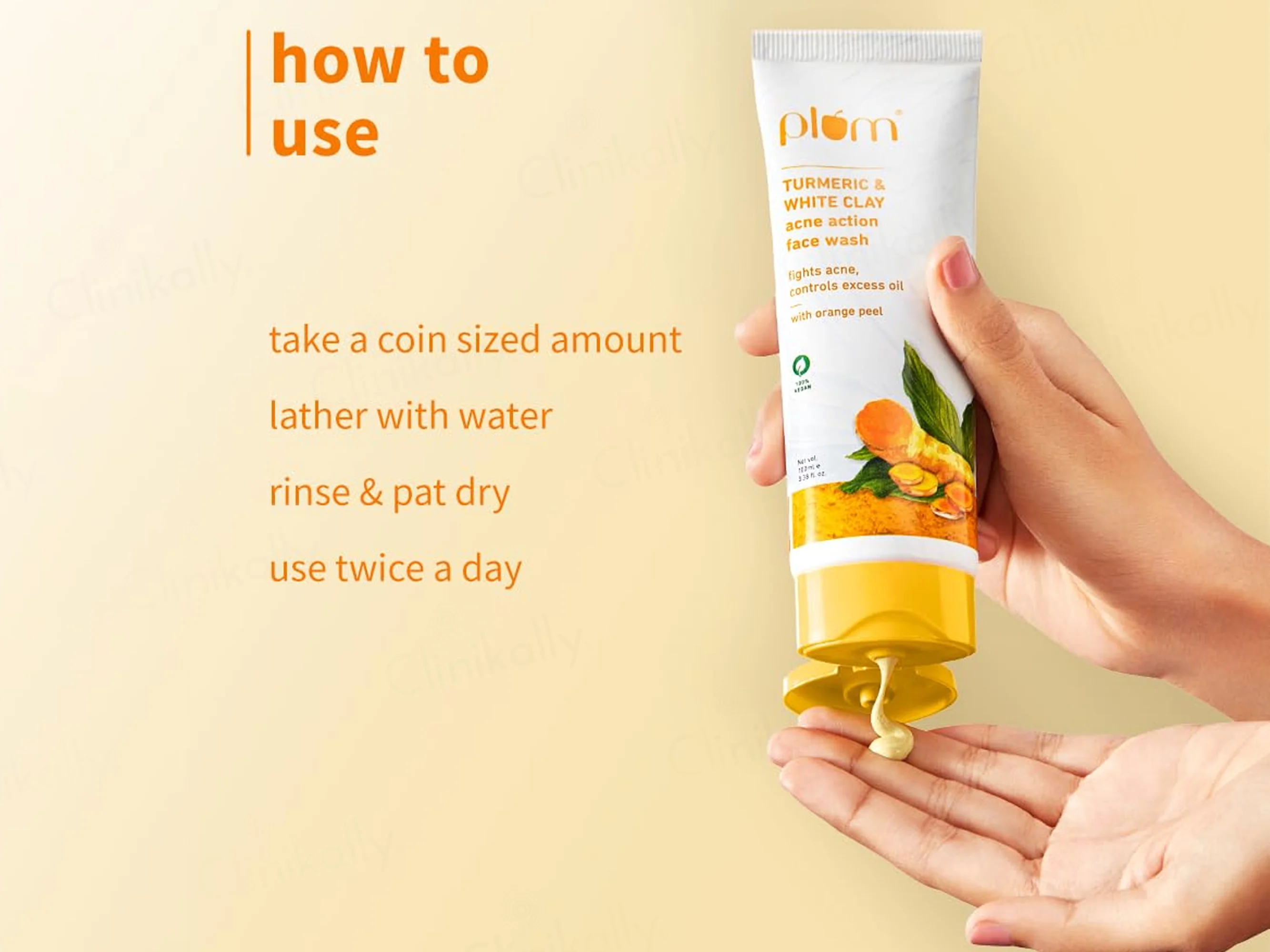 Plum Turmeric & White Clay Acne Action Face Wash With Orange Peel - Image 5