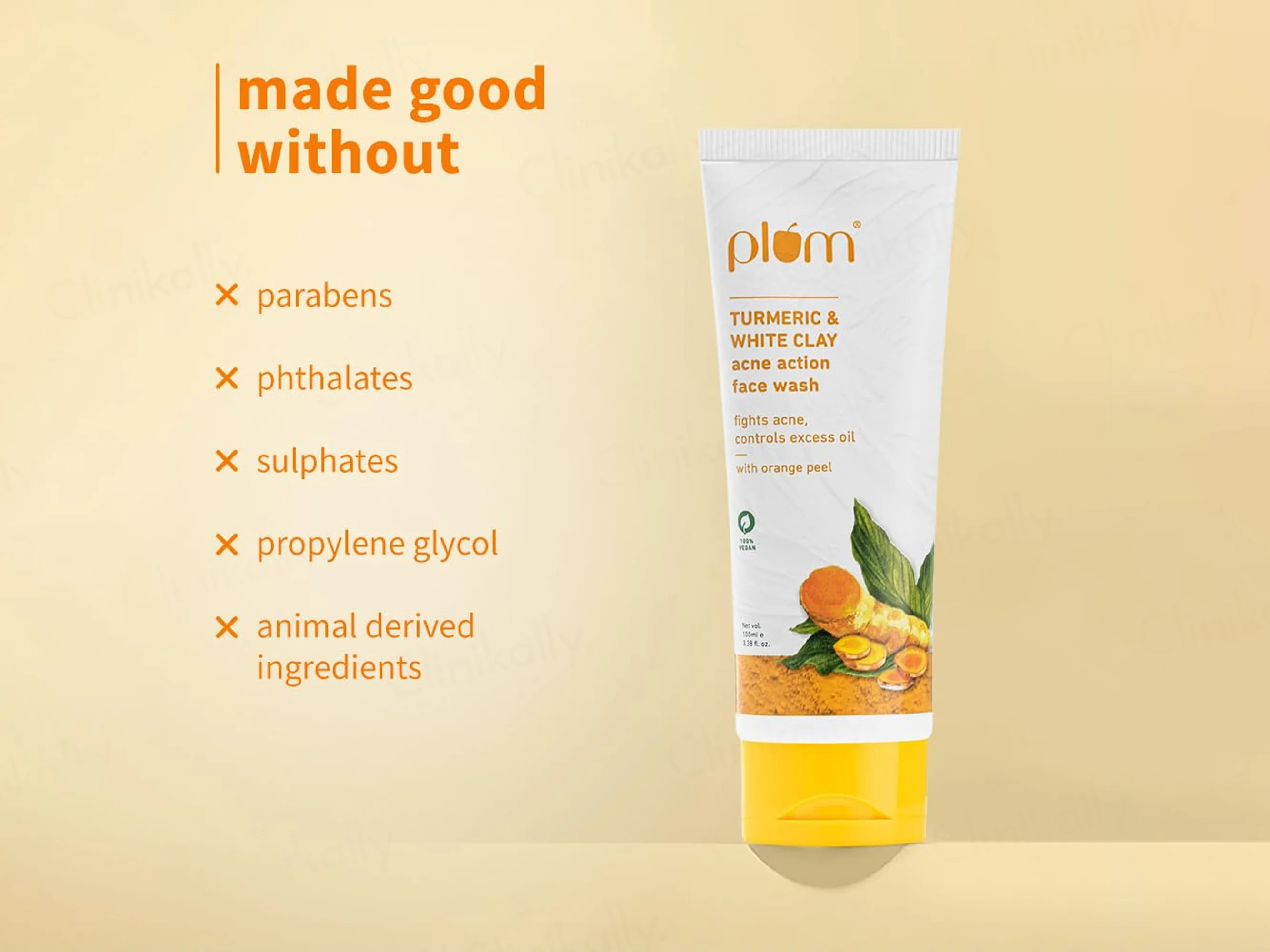Plum Turmeric & White Clay Acne Action Face Wash With Orange Peel - Image 6
