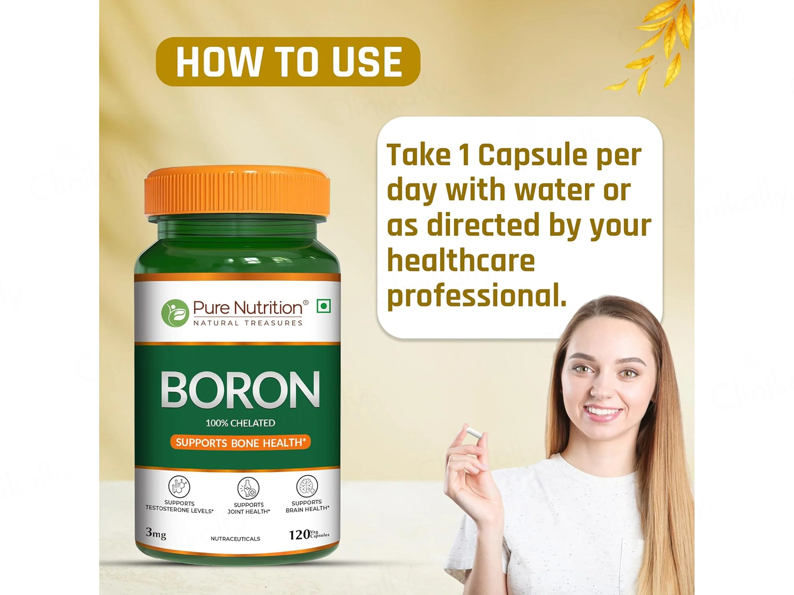 Pure Nutrition 100% Chelated Boron 3mg Veg Capsule - Image 5