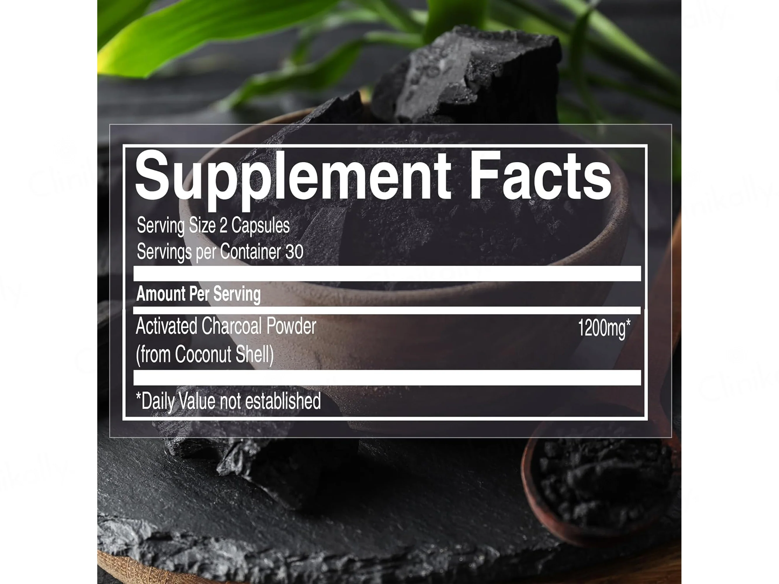 Pure Nutrition Activated Charcoal 1200mg Veg Capsule - Image 3