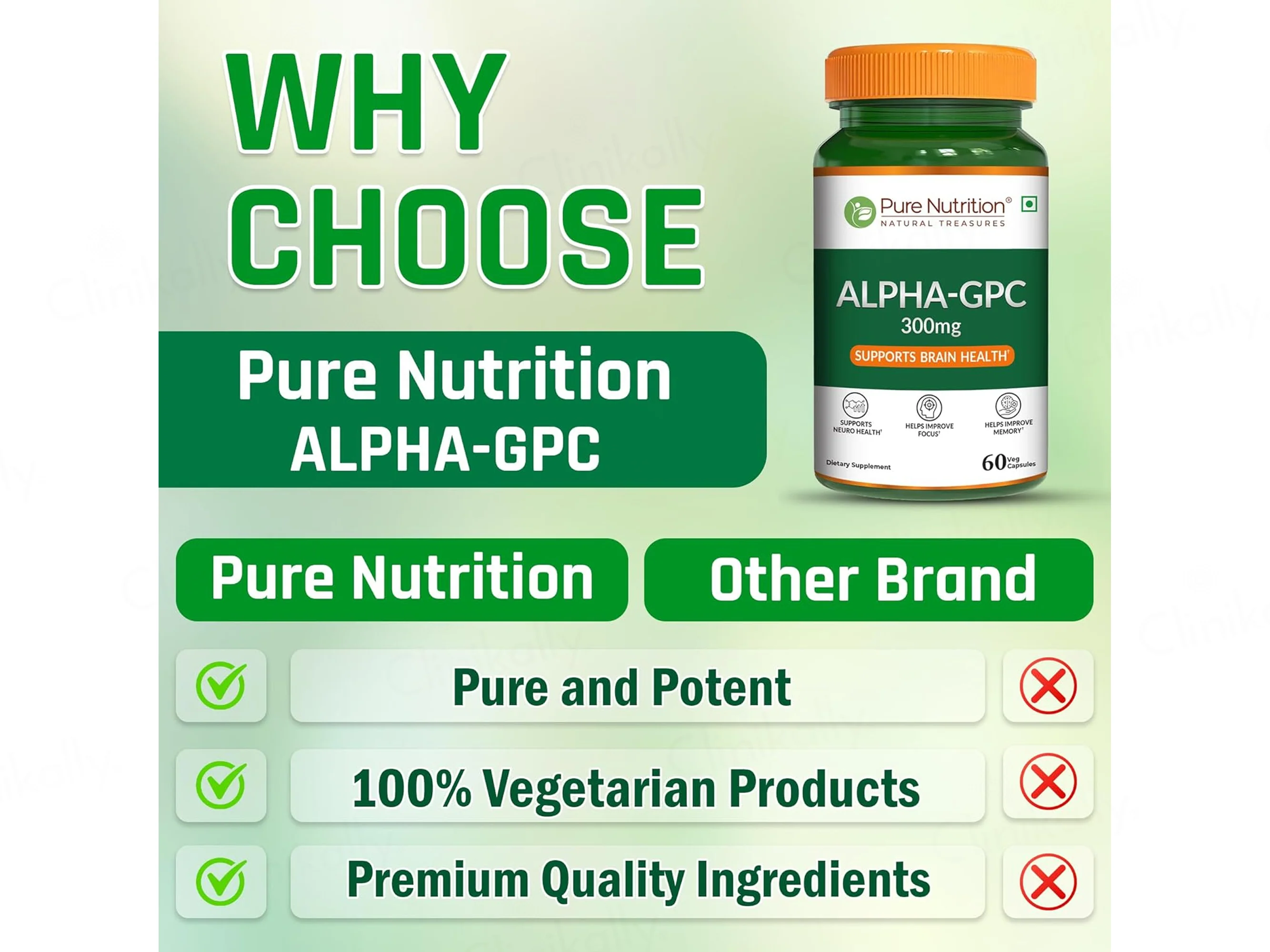 Pure Nutrition Alpha-GPC 300mg Veg Capsule - Image 6