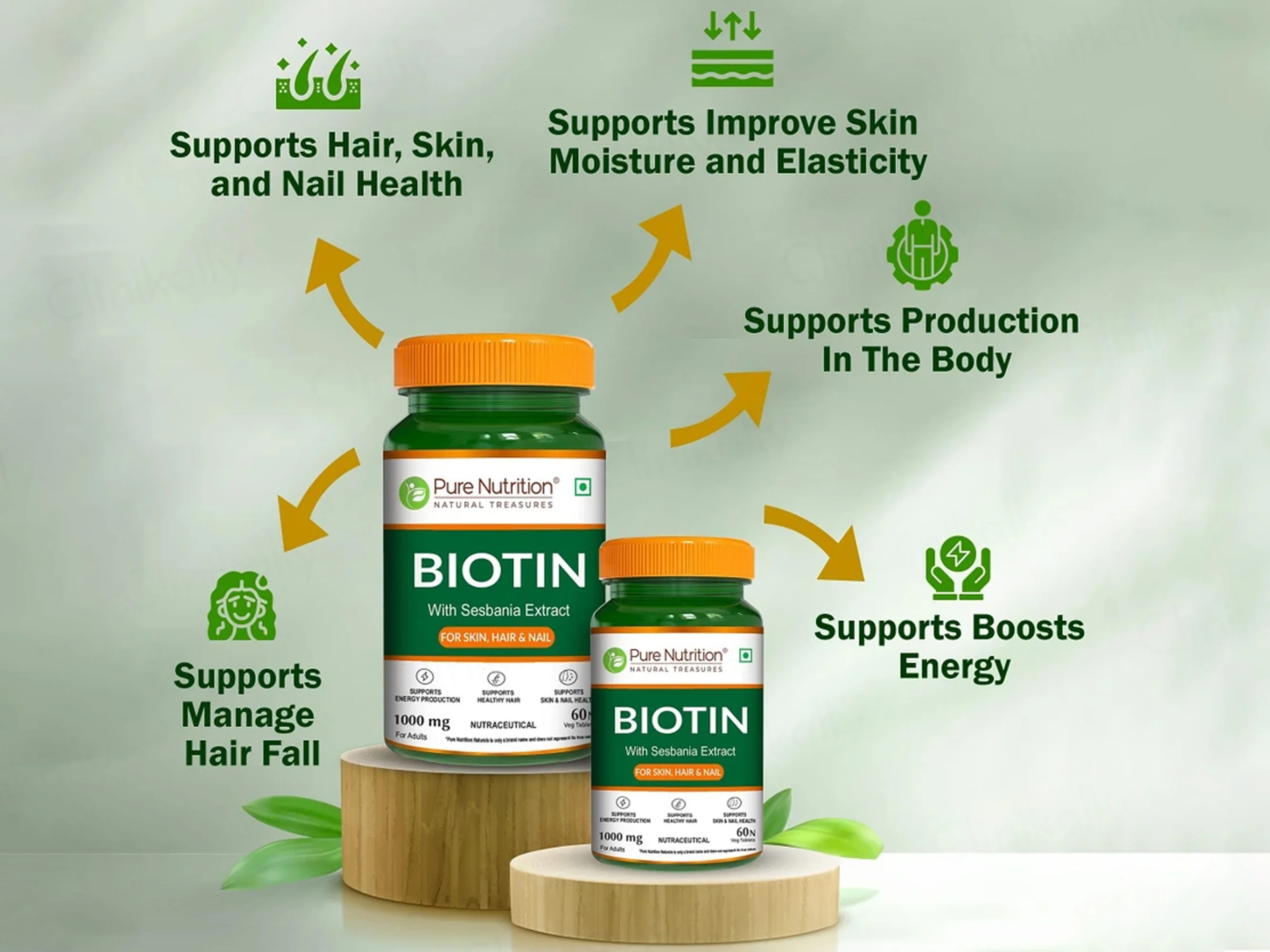 Pure Nutrition Biotin 1000mg With Sesbania Extract Veg Tablet - Image 4