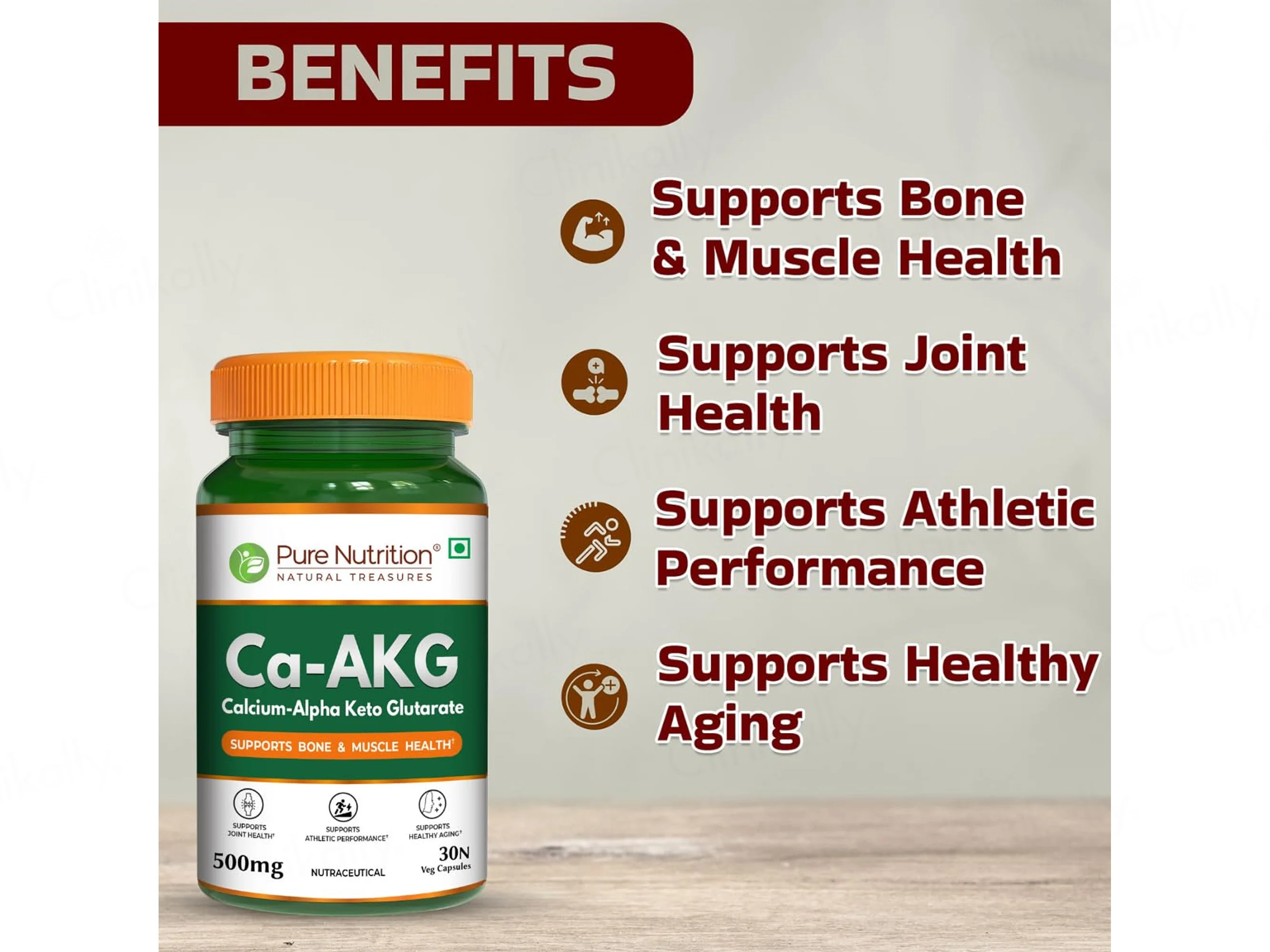Pure Nutrition Ca-AKG 500mg Veg Capsule - Image 3