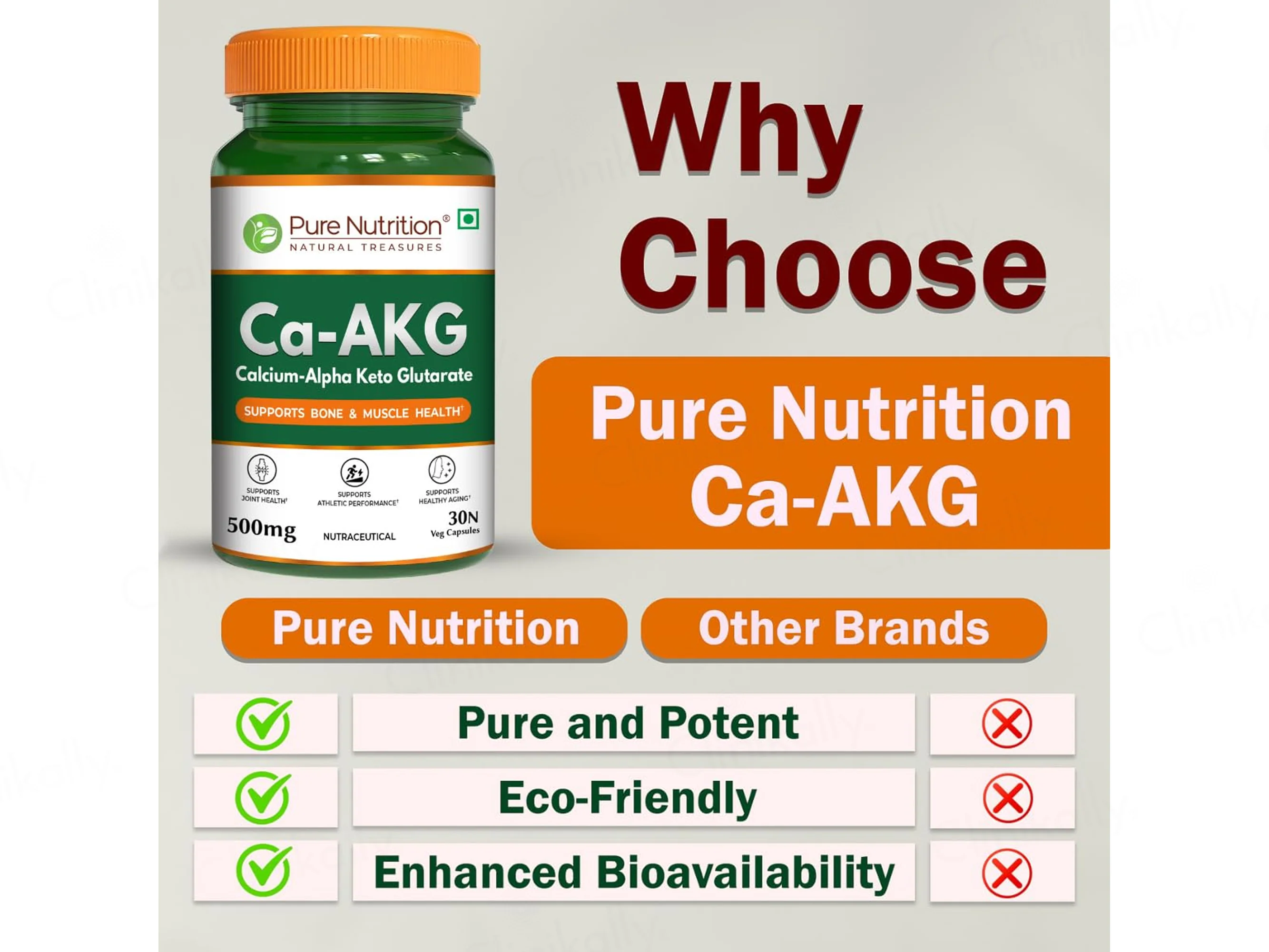 Pure Nutrition Ca-AKG 500mg Veg Capsule - Image 5