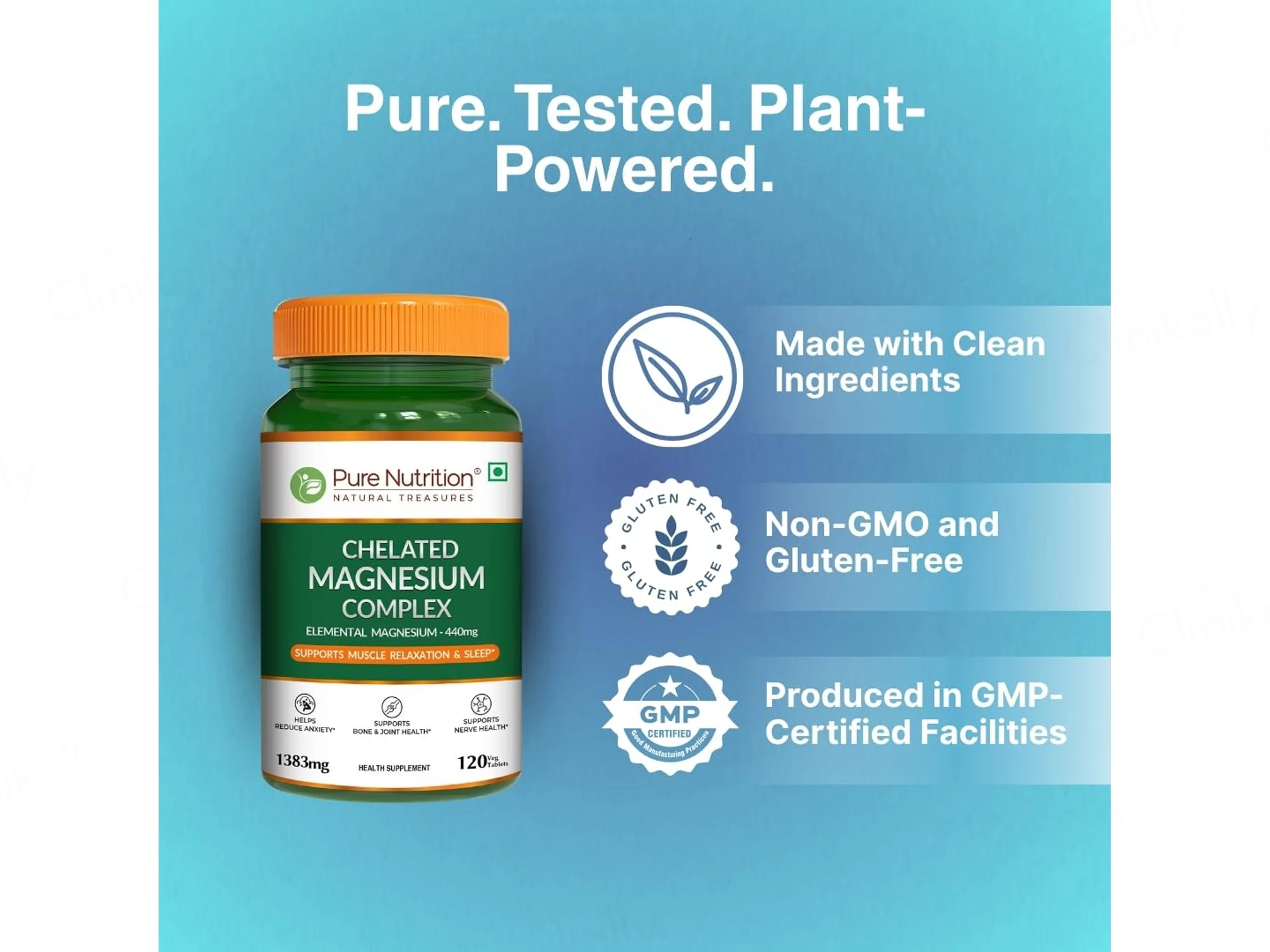 Pure Nutrition Chelated Magnesium Complex Veg Tablet - Image 5