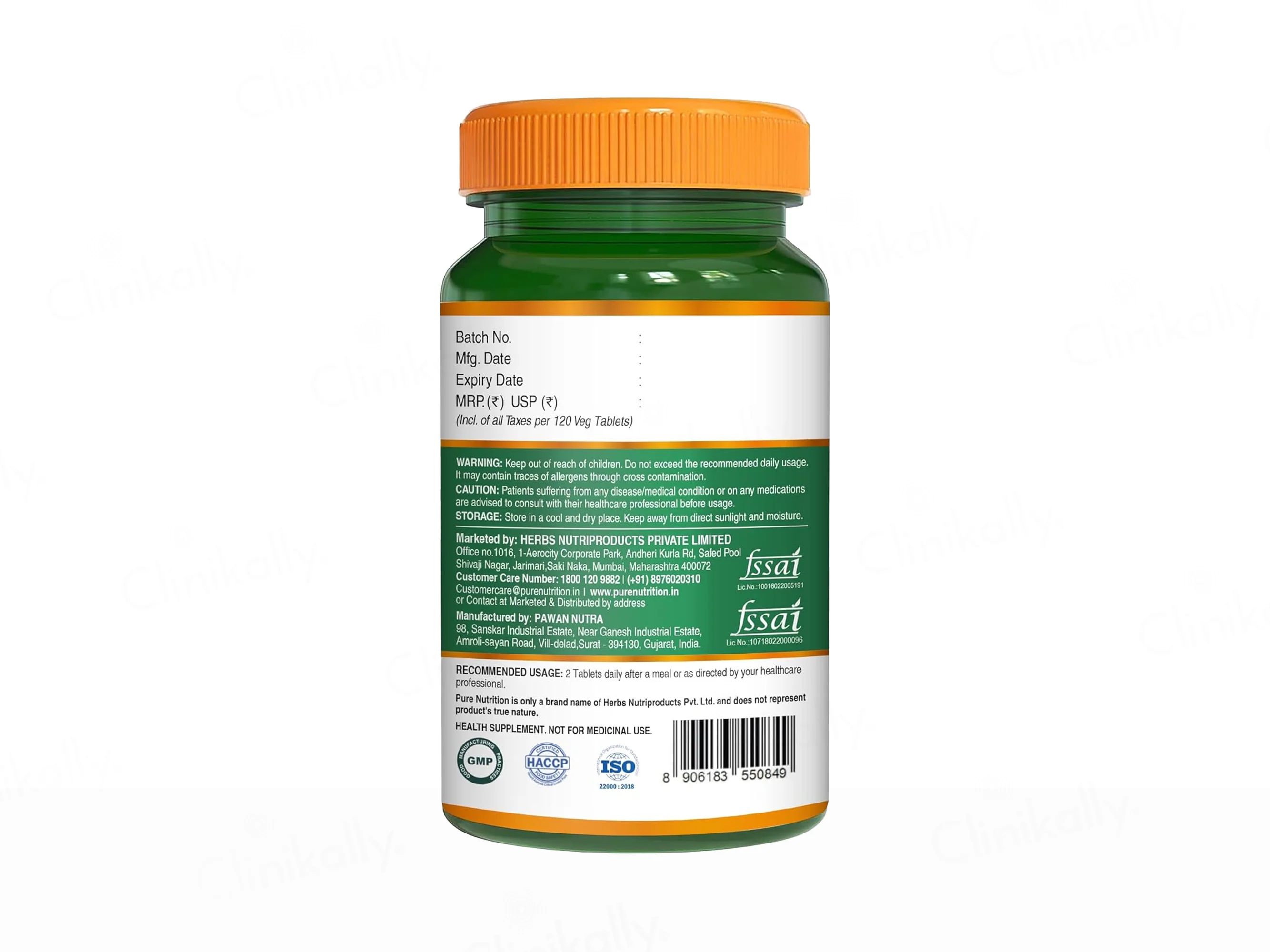 Pure Nutrition Chelated Magnesium Complex Veg Tablet - Image 8
