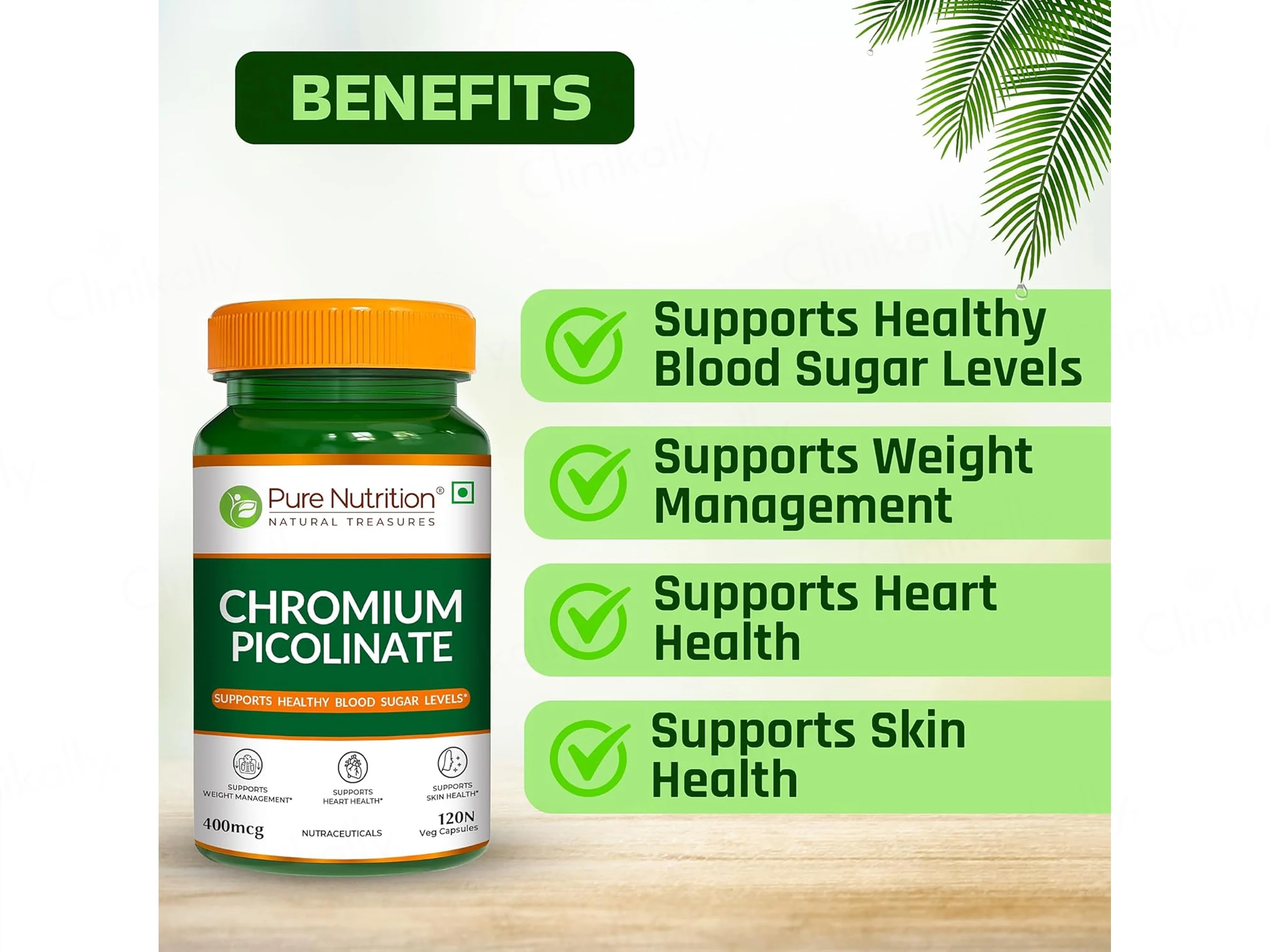 Pure Nutrition Chromium Picolinate 400mcg Veg Capsule - Image 3