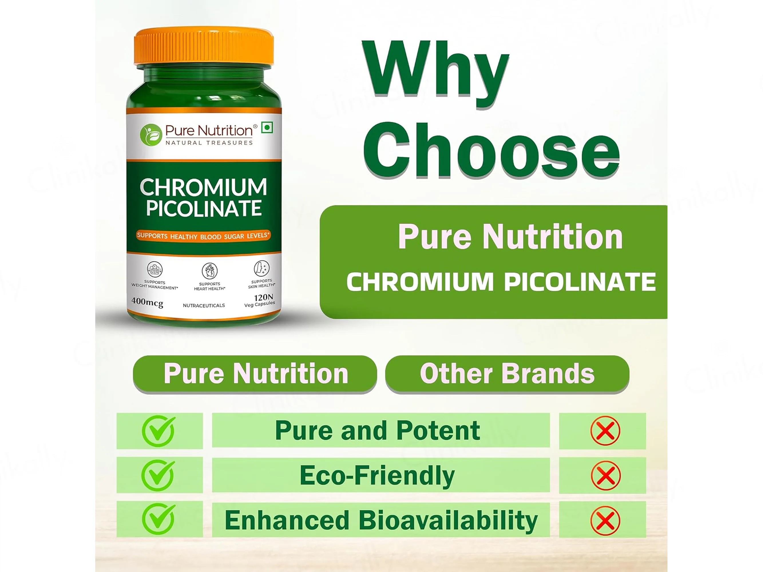 Pure Nutrition Chromium Picolinate 400mcg Veg Capsule - Image 5