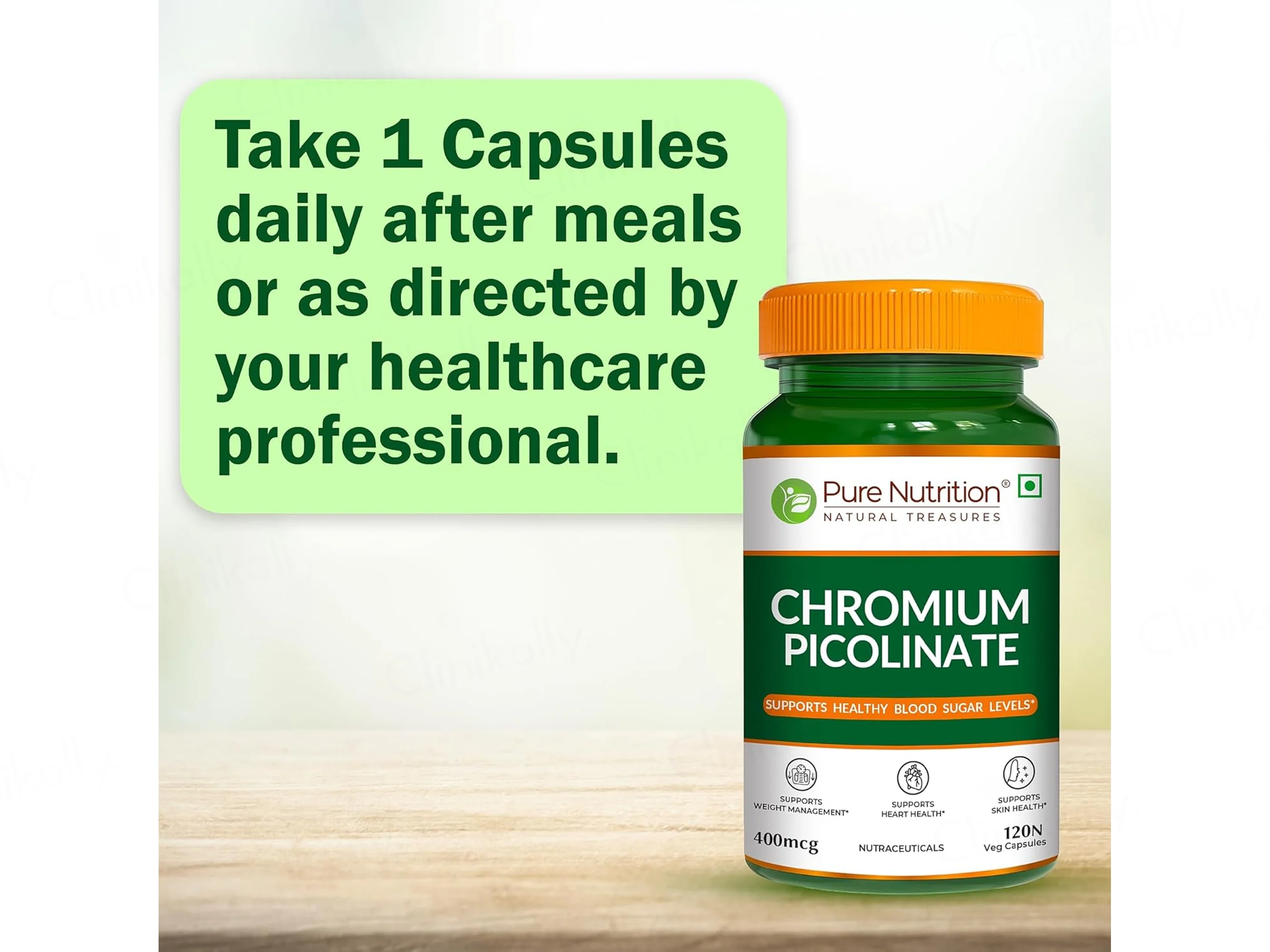 Pure Nutrition Chromium Picolinate 400mcg Veg Capsule - Image 6