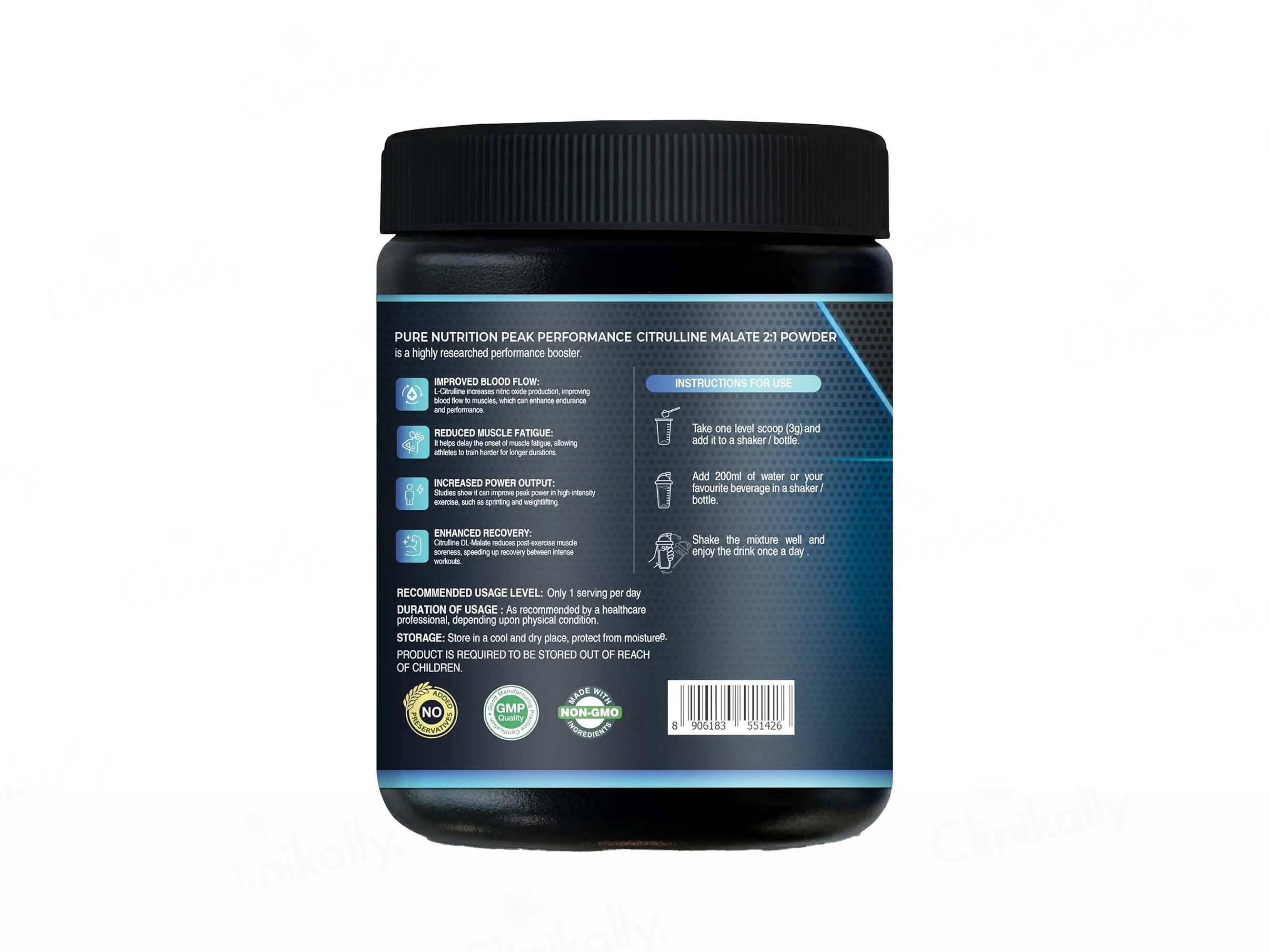 Pure Nutrition Citrulline Malate 2:1 Nutraceutical Powder - Unflavoured - Image 2