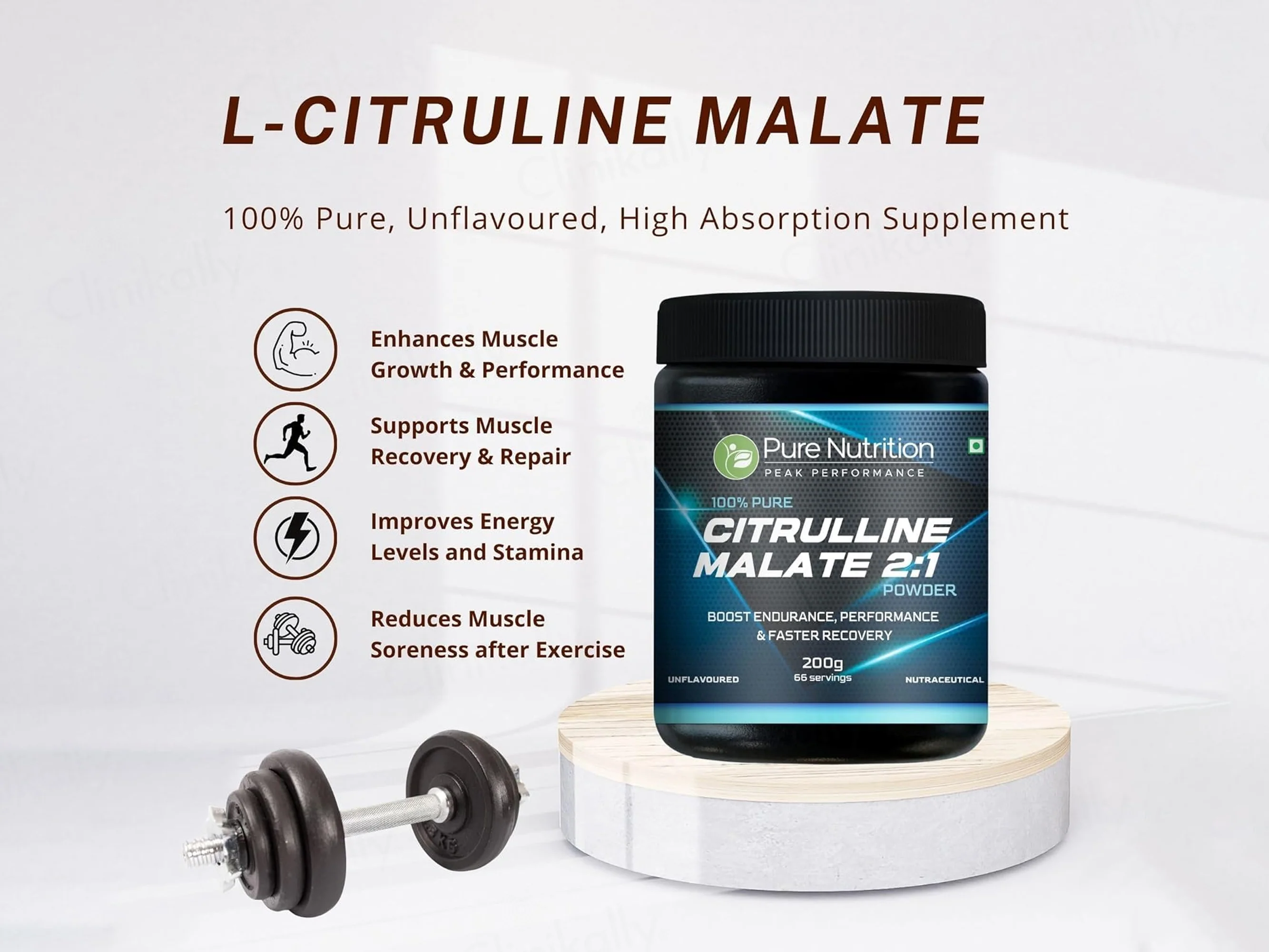 Pure Nutrition Citrulline Malate 2:1 Nutraceutical Powder - Unflavoured - Image 3