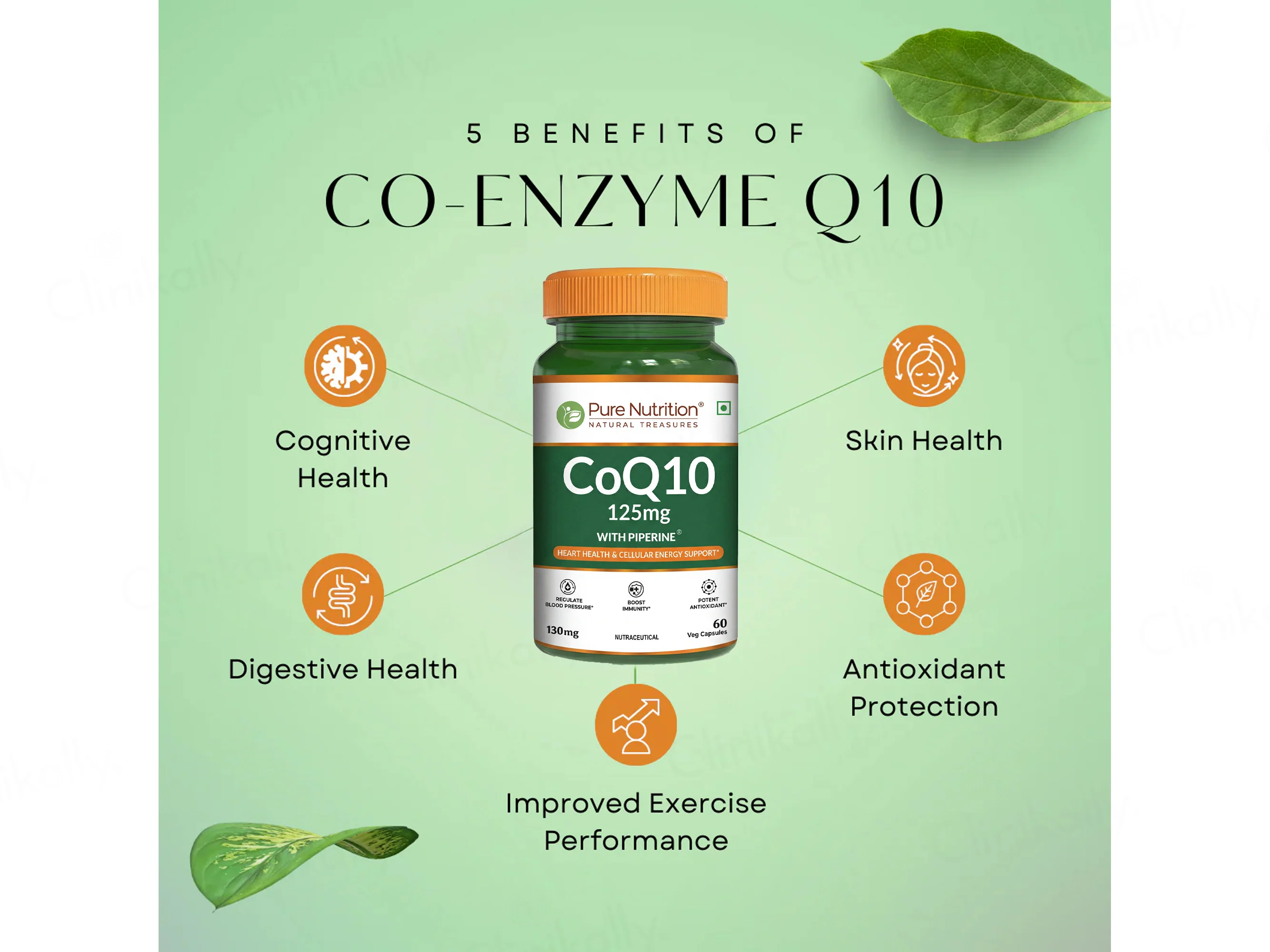 Pure Nutrition CoQ10 125mg With Piperine Veg Capsule - Image 4