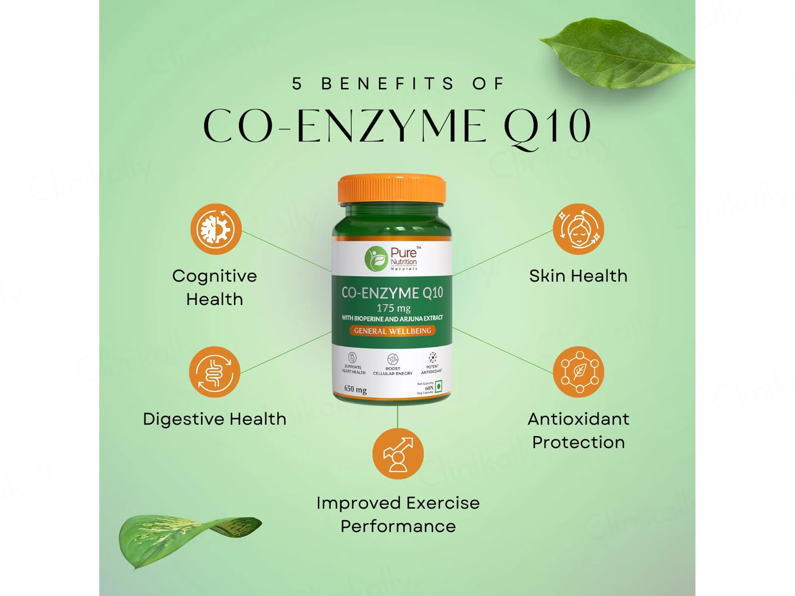 Pure Nutrition CoQ10 175mg With Piperine Veg Capsule - Image 4