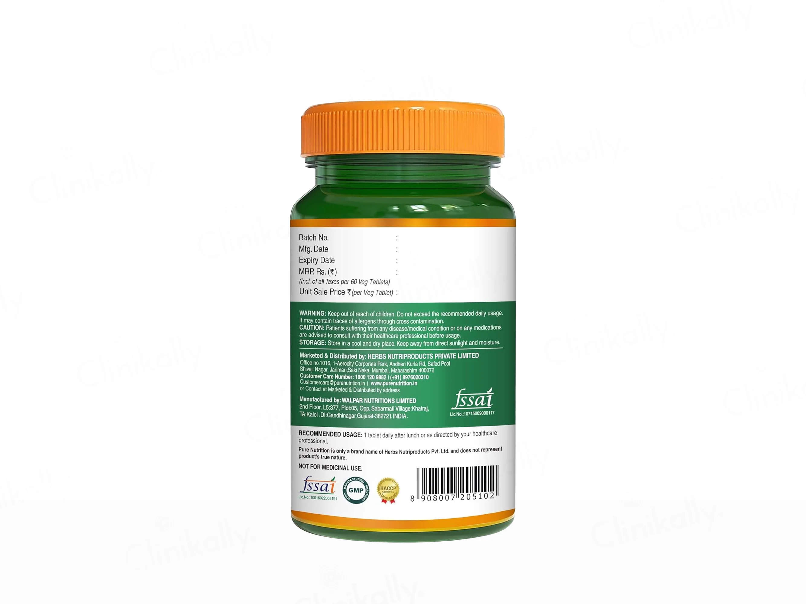 Pure Nutrition Curcumin Turmeric Extract 1200mg Veg Tablet - Image 7