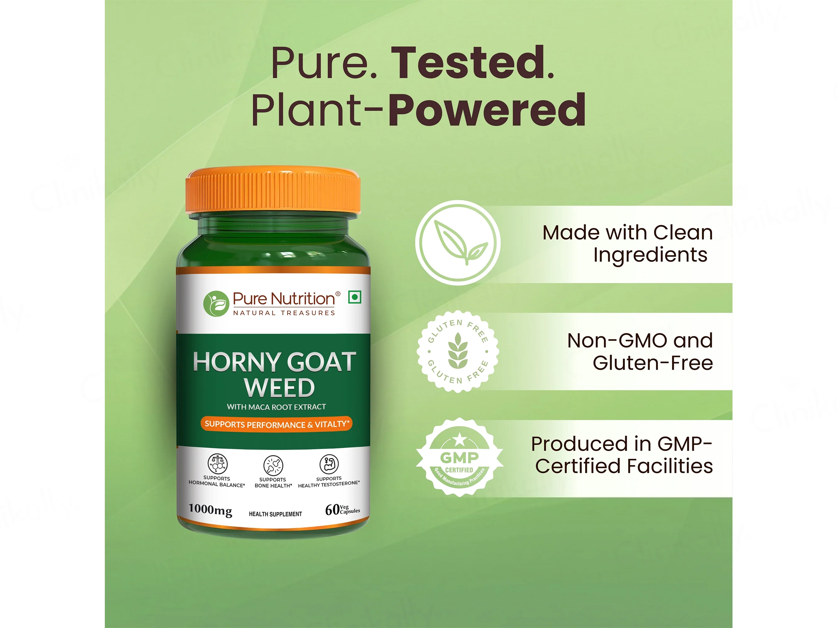 Pure Nutrition Horny Goat Weed 1000mg Veg Capsule - Image 6