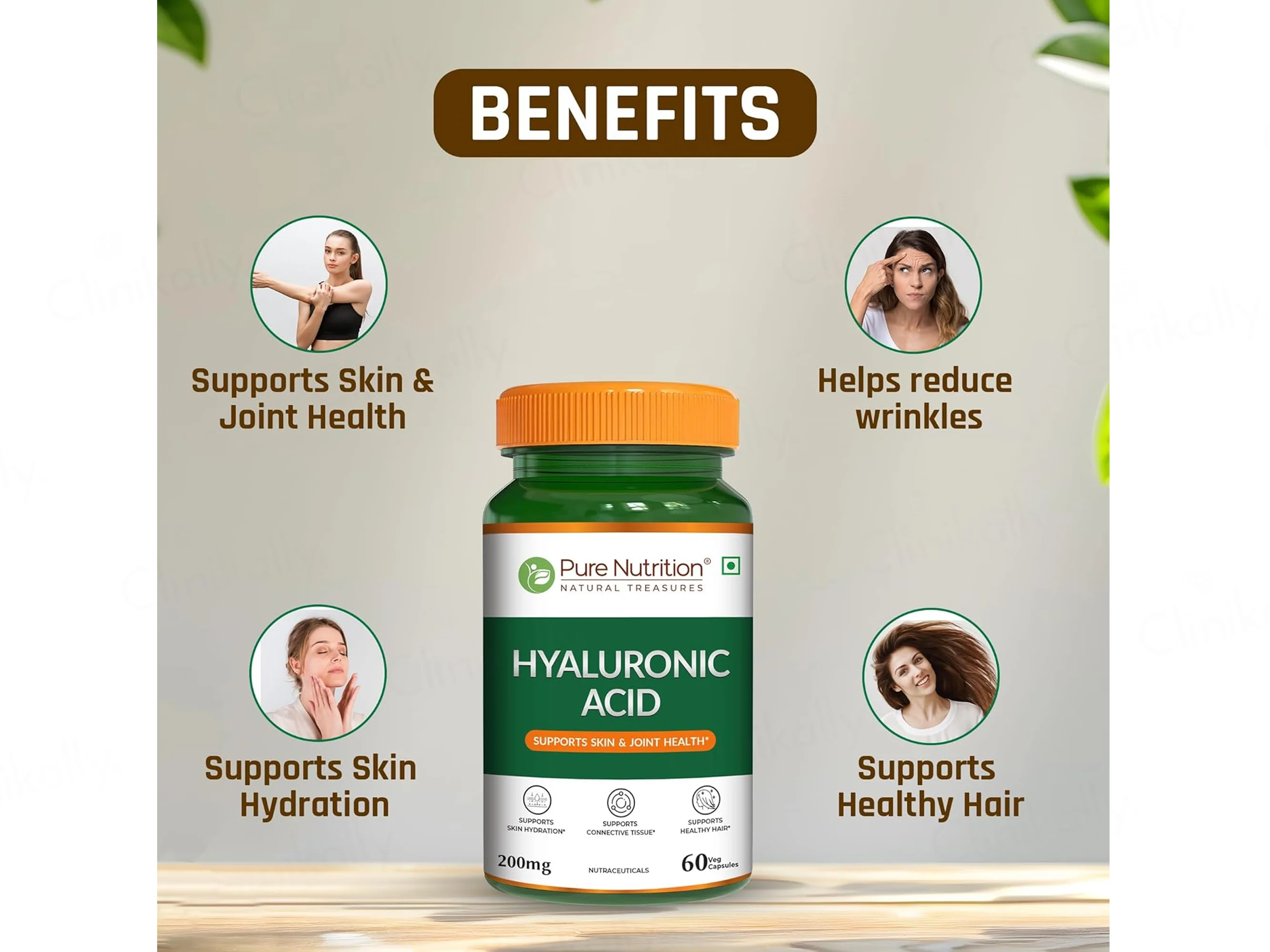 Pure Nutrition Hyaluronic Acid 200mg Veg Capsule - Image 3