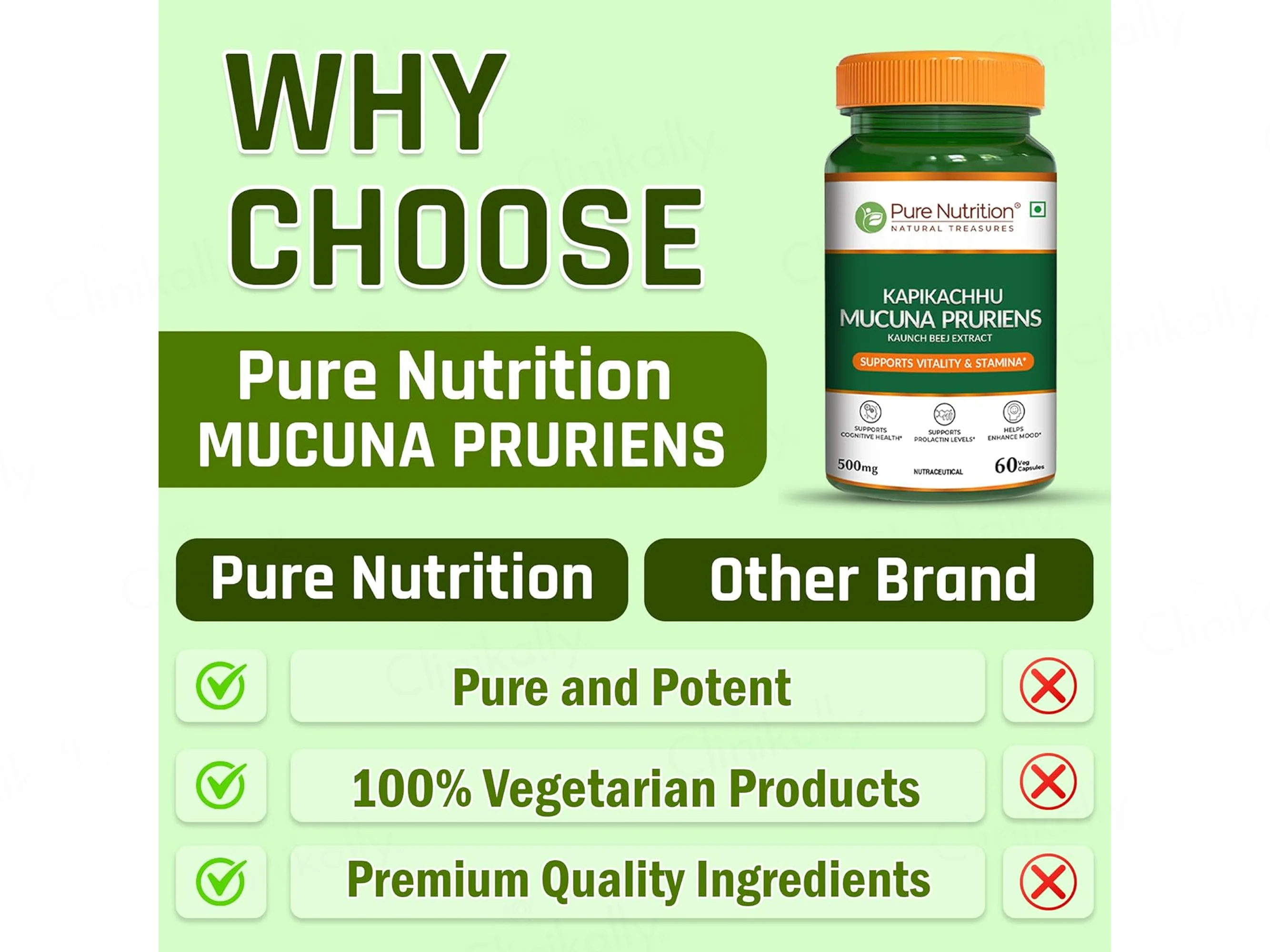Pure Nutrition Kapikachhu Mucuna Pruriens 500mg Veg Capsule - Image 4