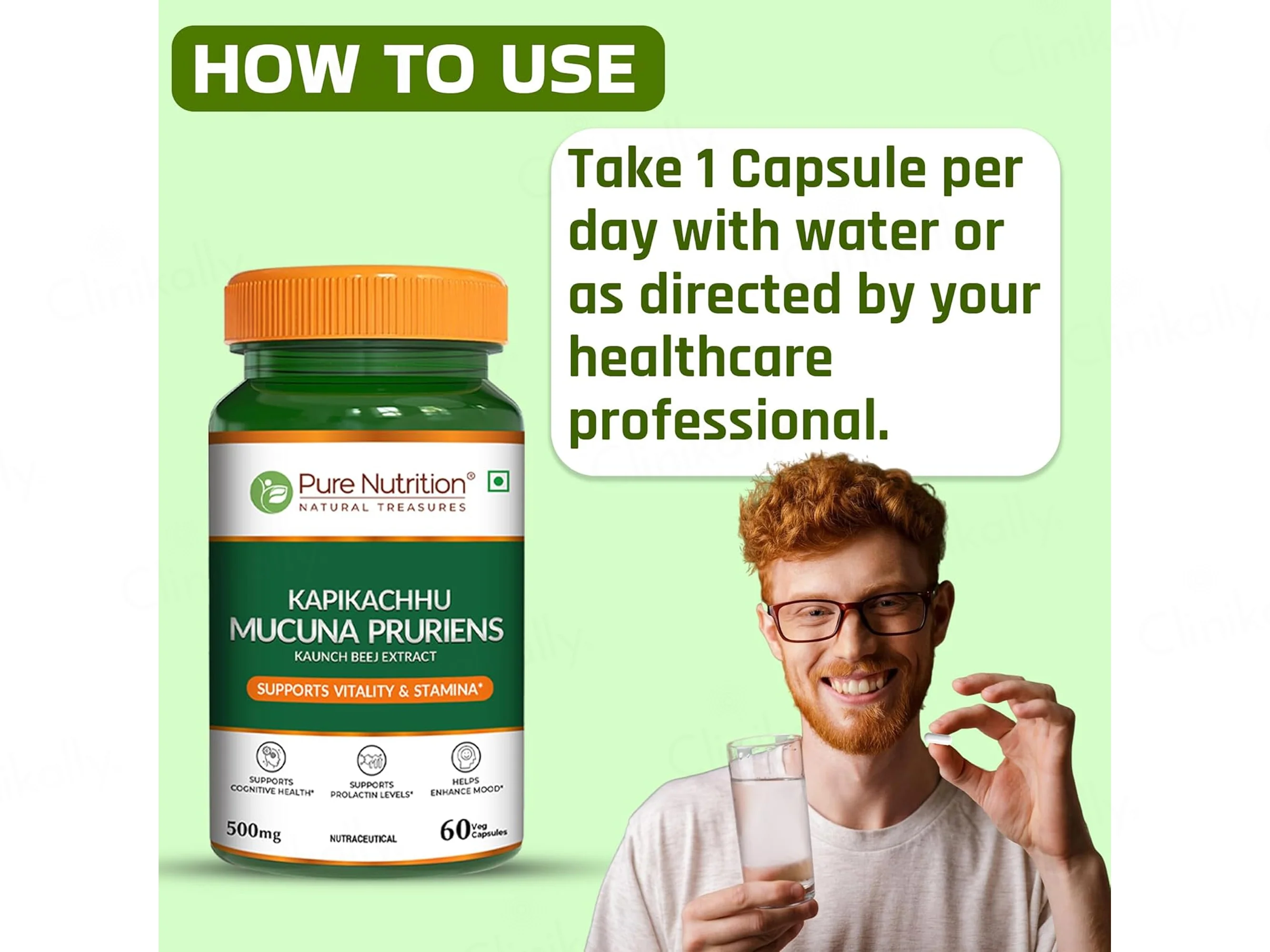 Pure Nutrition Kapikachhu Mucuna Pruriens 500mg Veg Capsule - Image 5