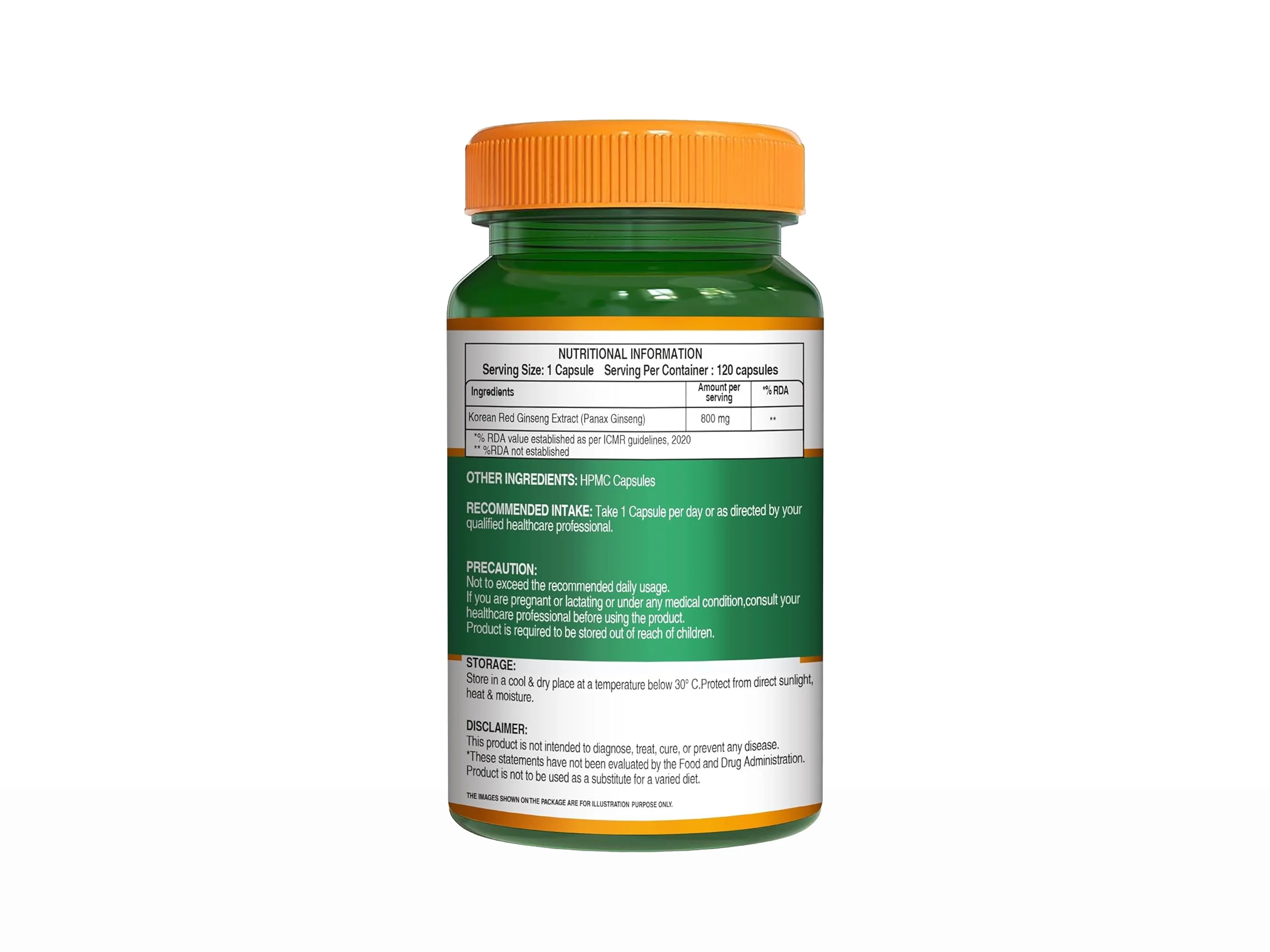Pure Nutrition Korean Ginseng 800mg Veg Capsule - Image 6