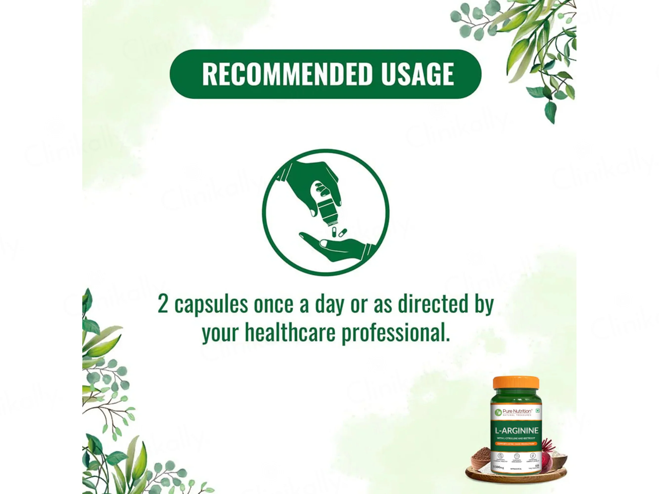 Pure Nutrition L-Arginine 1500mg Veg Capsule - Image 6